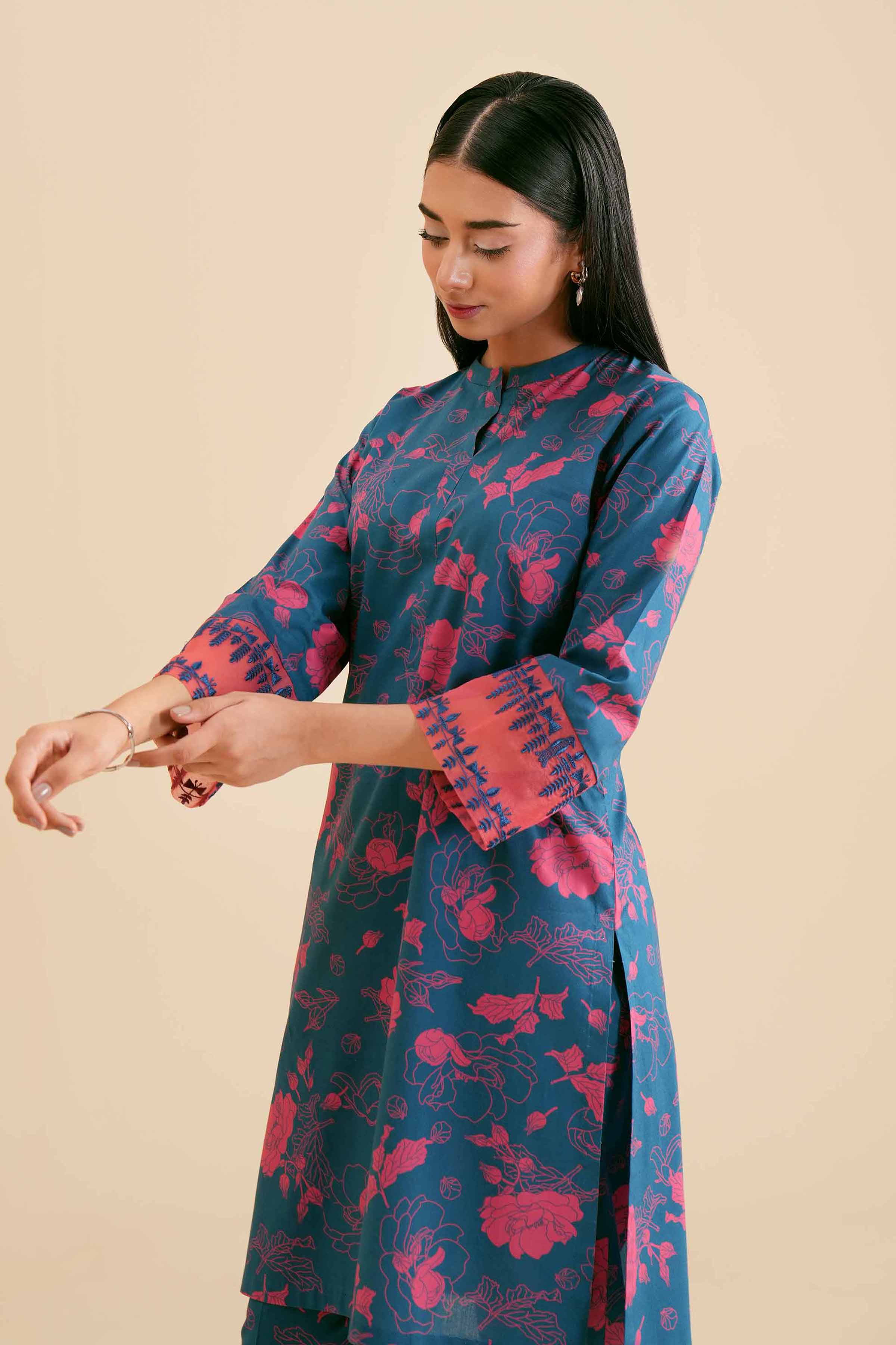 2-Piece - Printed Embroidered Suit  - PS24-294