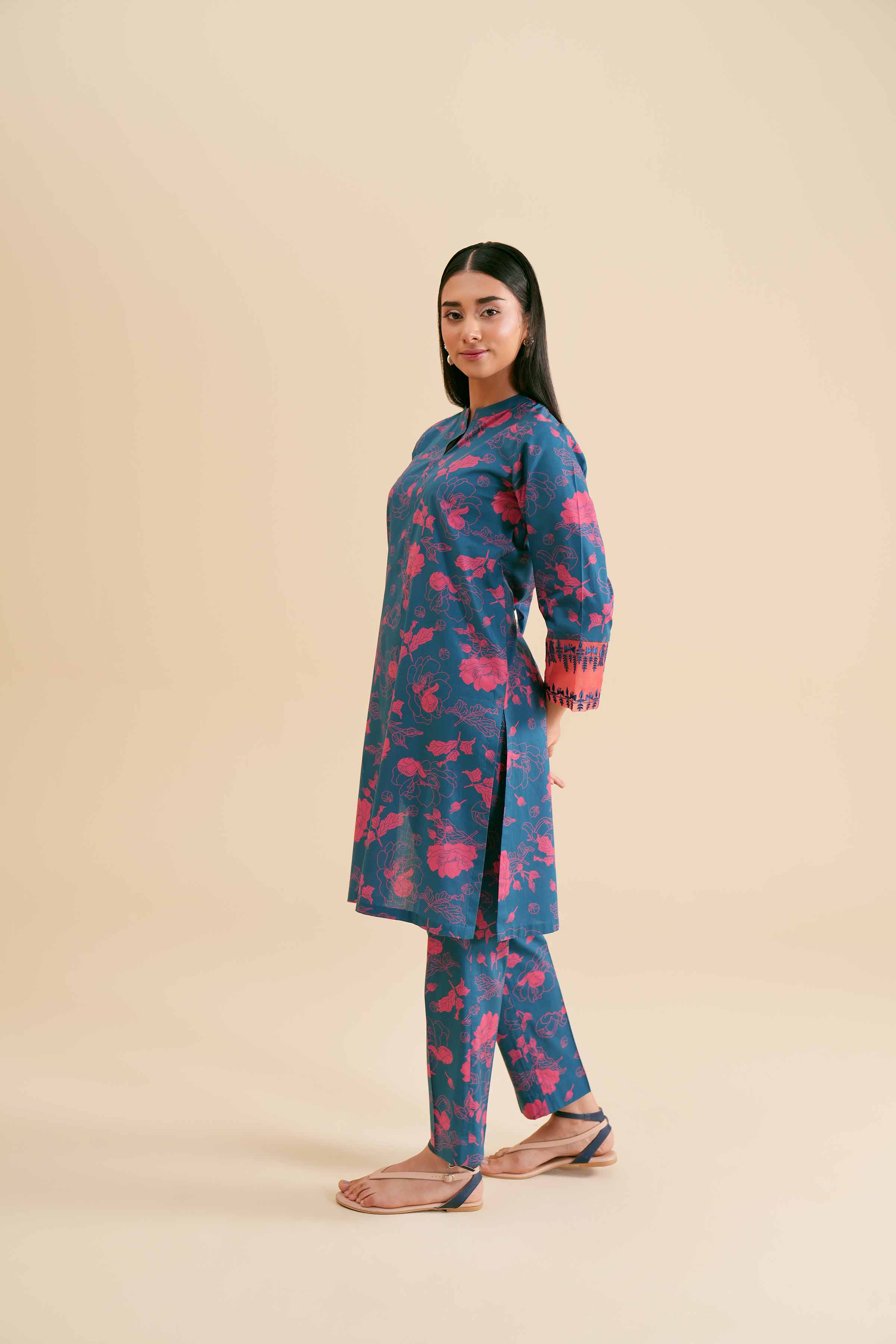 2-Piece - Printed Embroidered Suit  - PS24-294 - Image 4