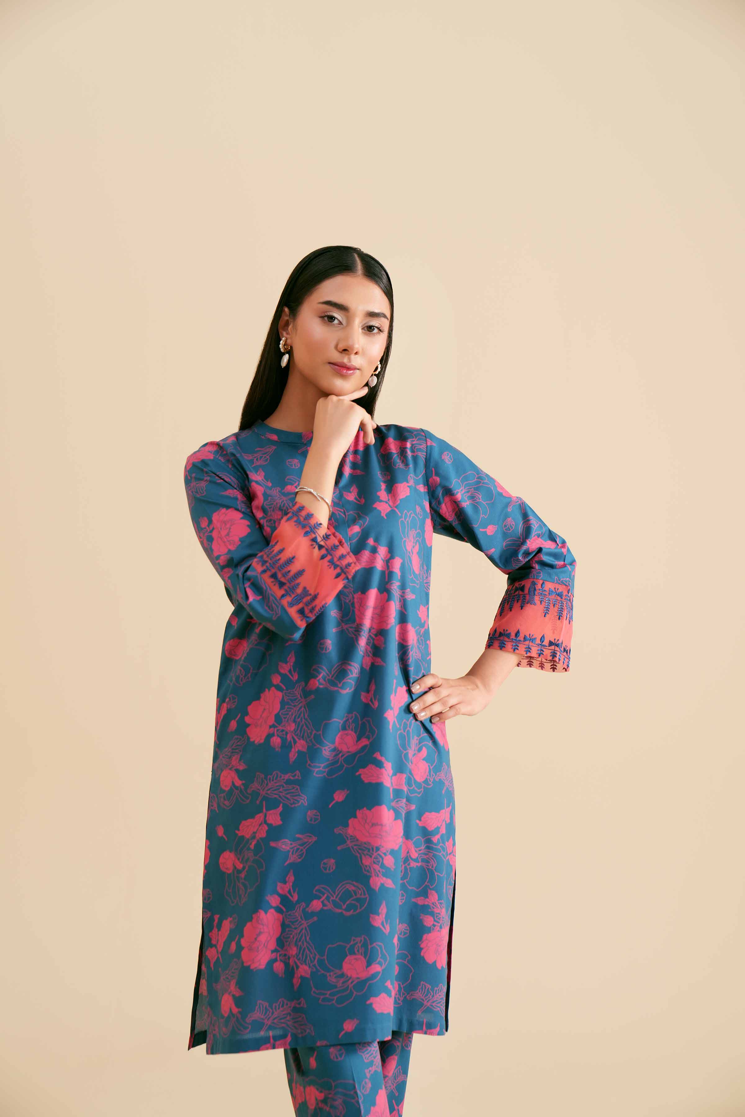 2-Piece - Printed Embroidered Suit  - PS24-294 - Image 5