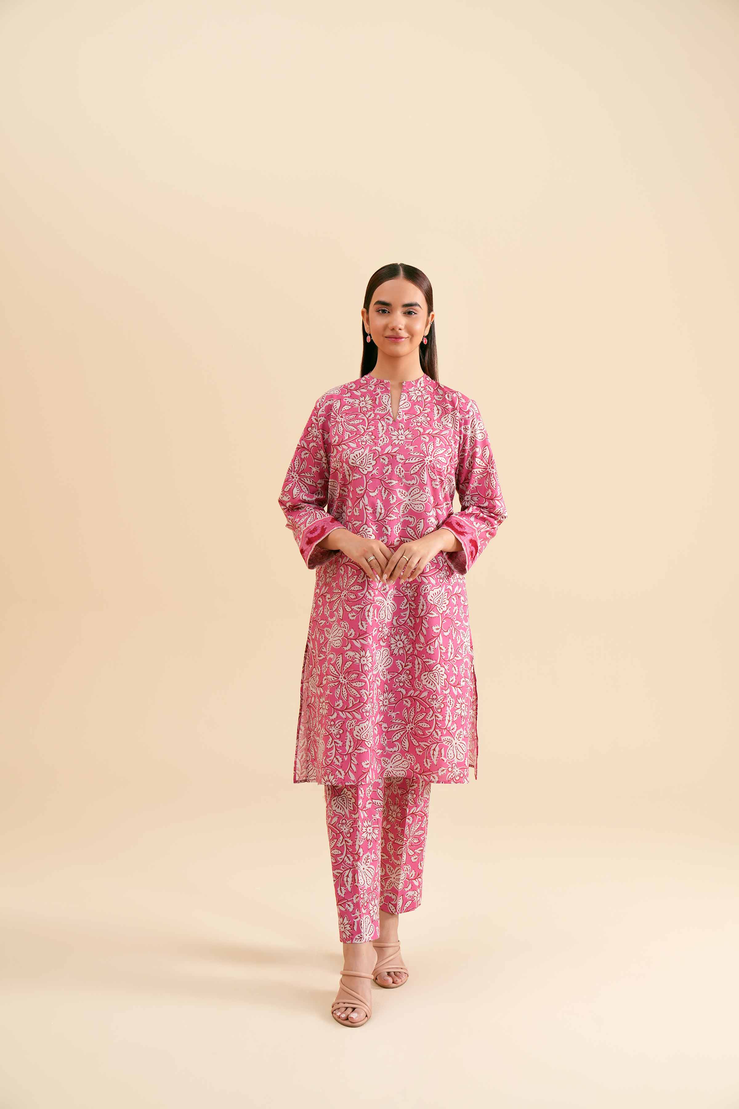 2 Piece - Printed Embroidered Suit - PS24-296 - Image 3