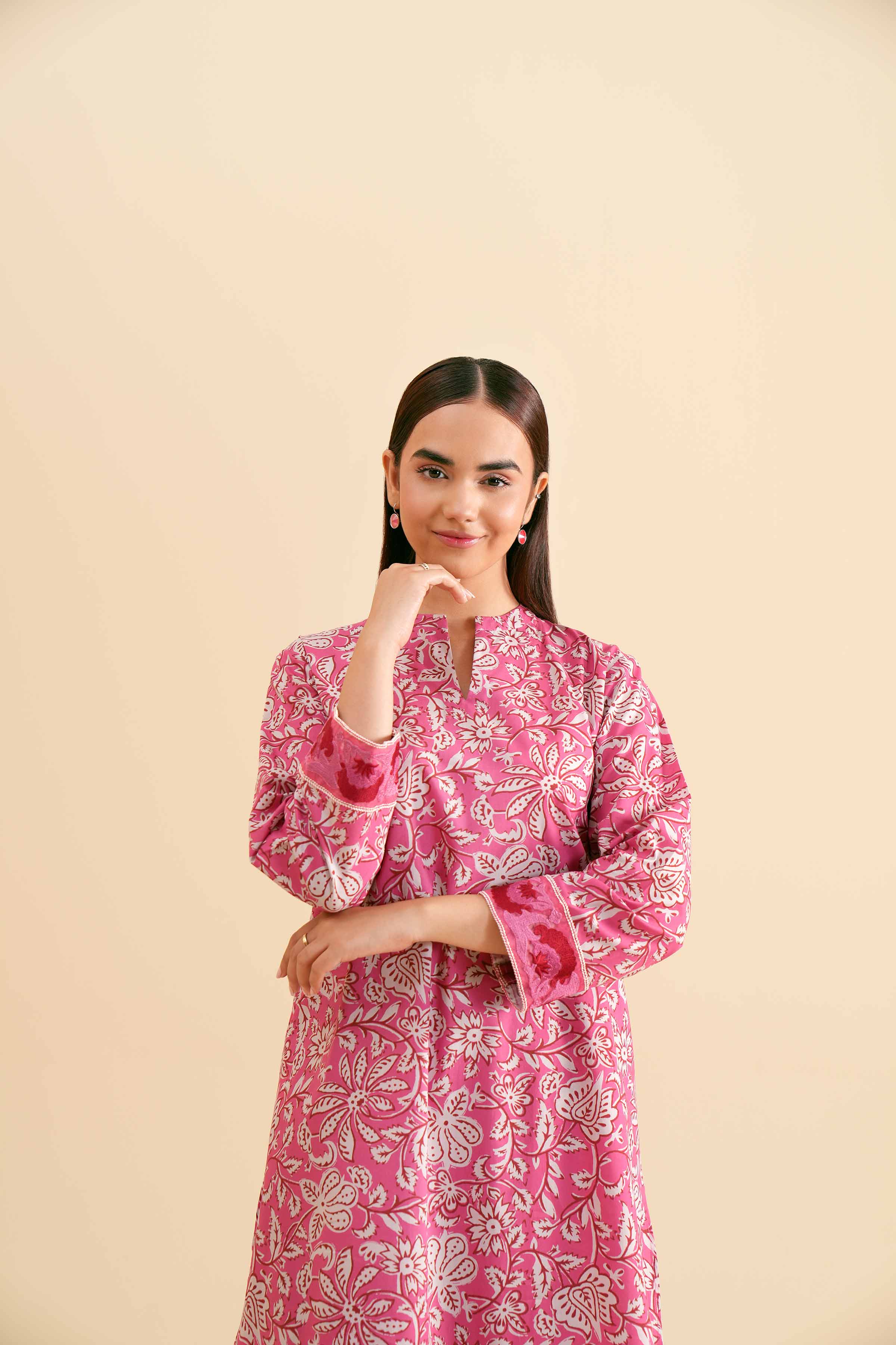 2 Piece - Printed Embroidered Suit - PS24-296 - Image 4