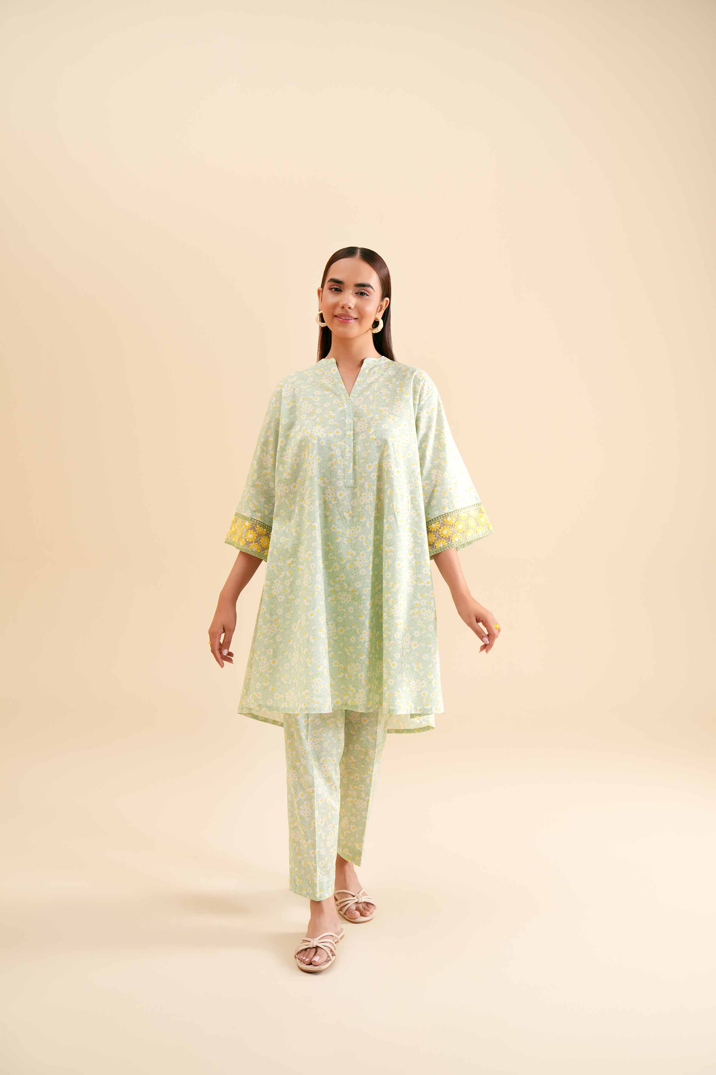 2 Piece - Printed Embroidered Suit - PS24-298 - Image 4