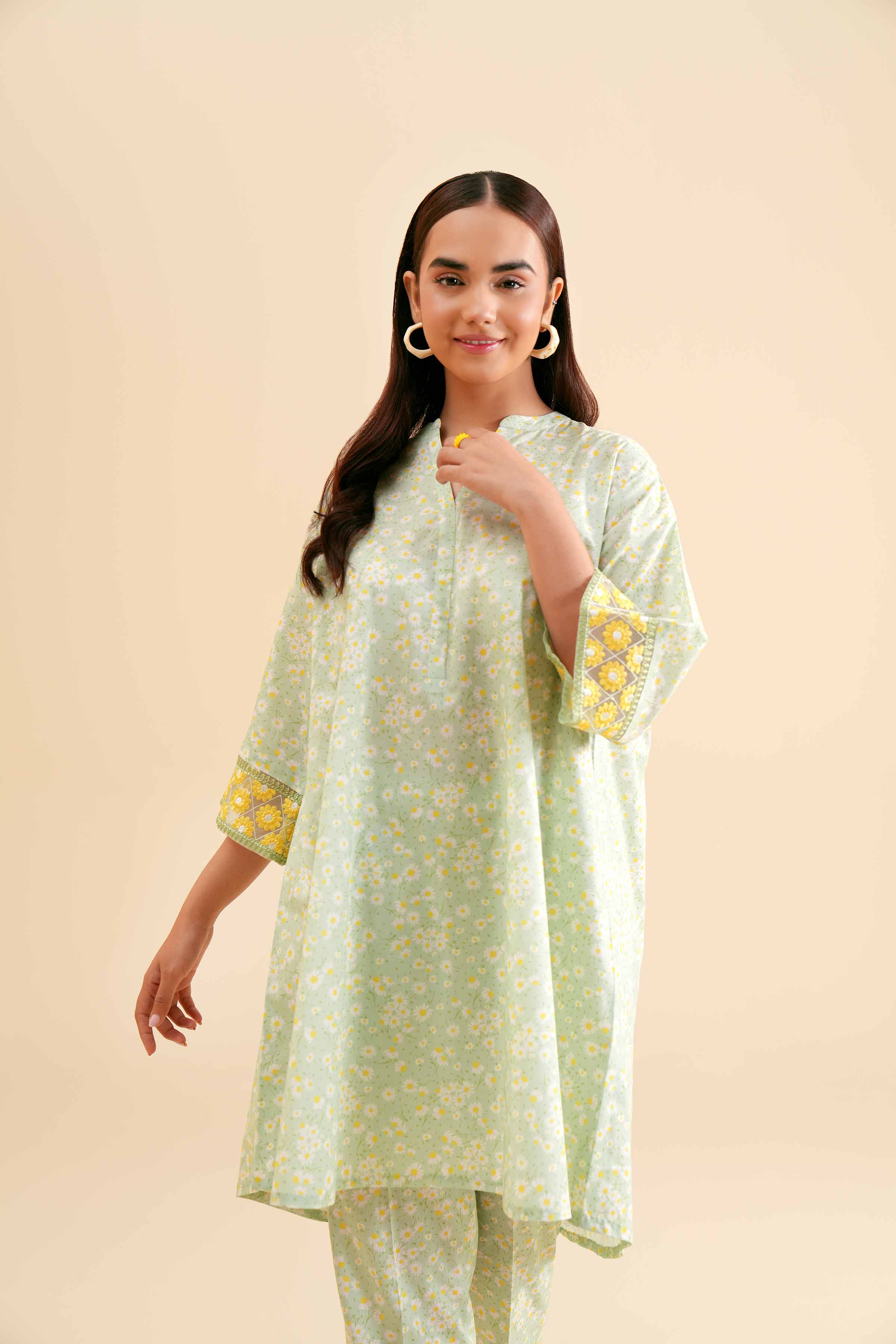 2 Piece - Printed Embroidered Suit - PS24-298 - Image 6