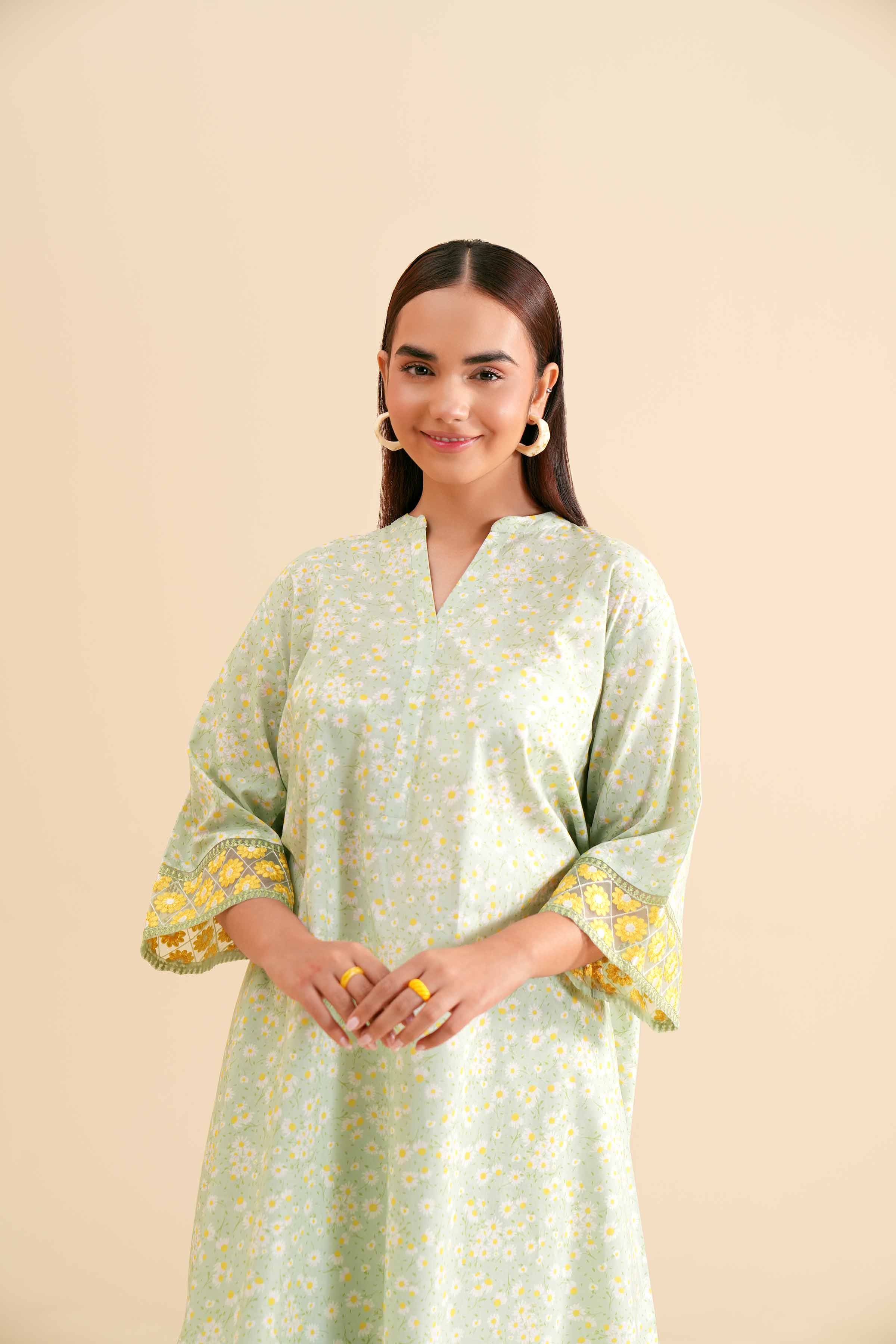 2 Piece - Printed Embroidered Suit - PS24-298 - Image 7