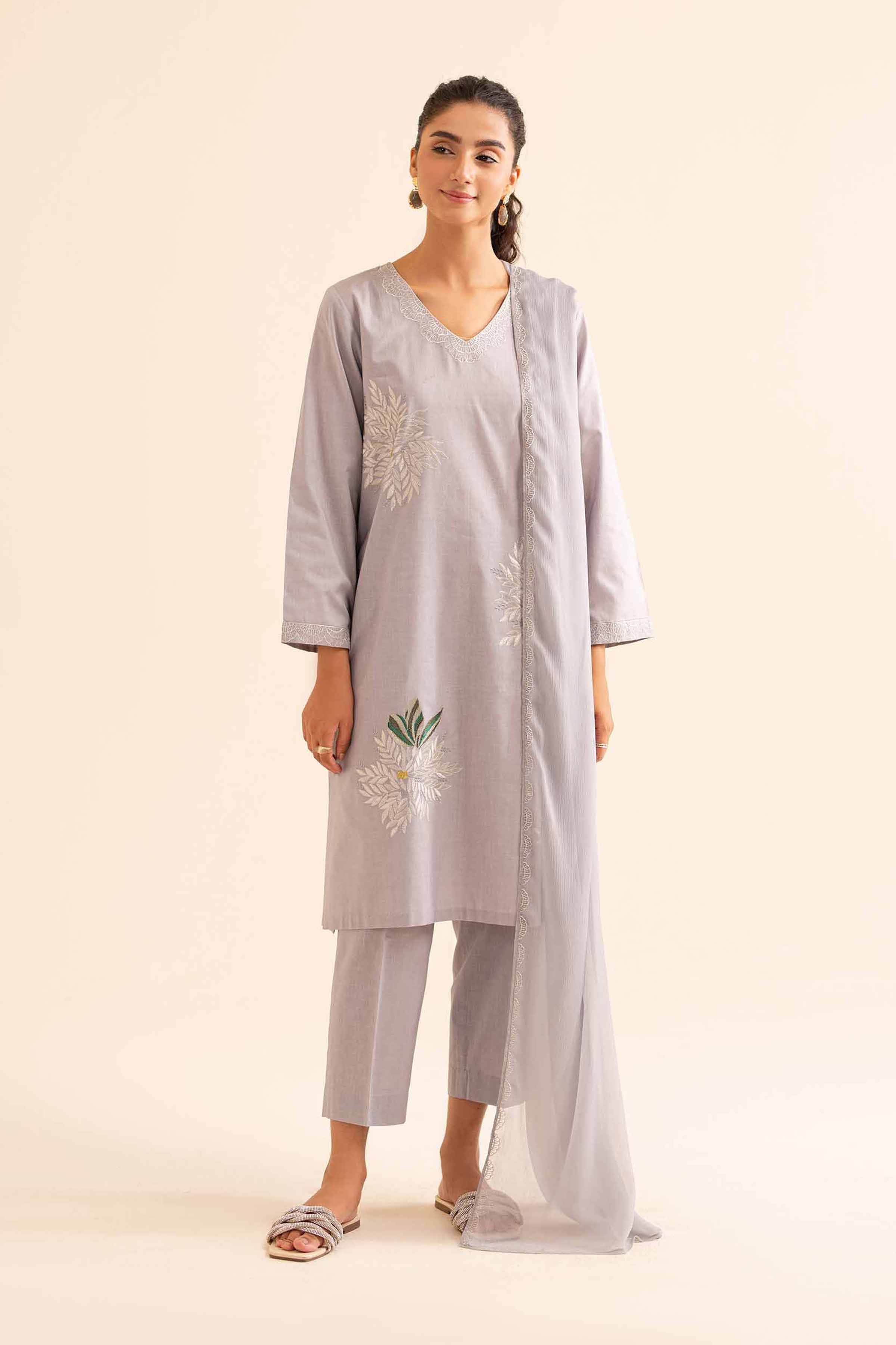 3 Piece - Embroidered Suit - PS24-322