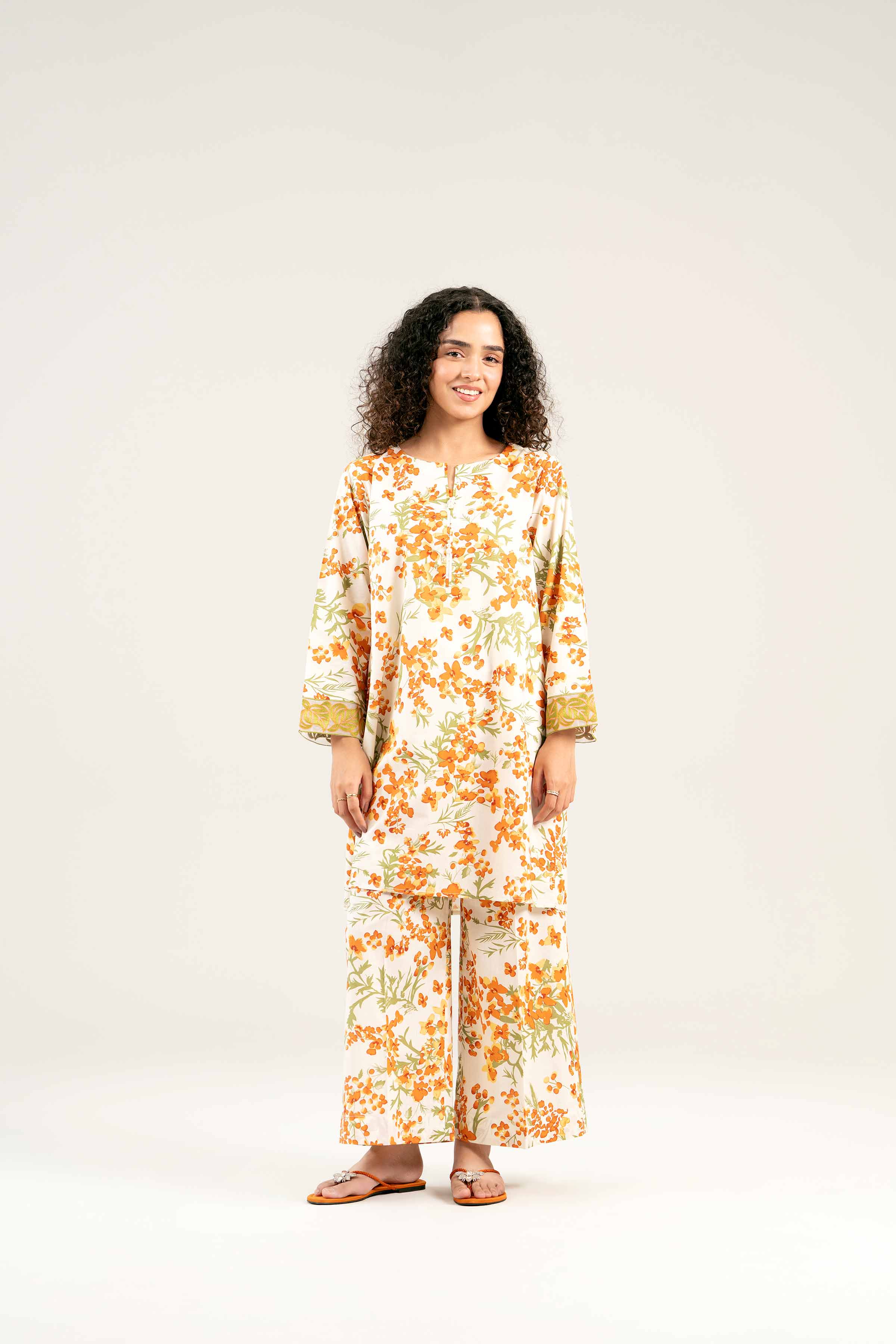 2 Piece - Printed Embroidered Suit - PS25-13 - Image 4