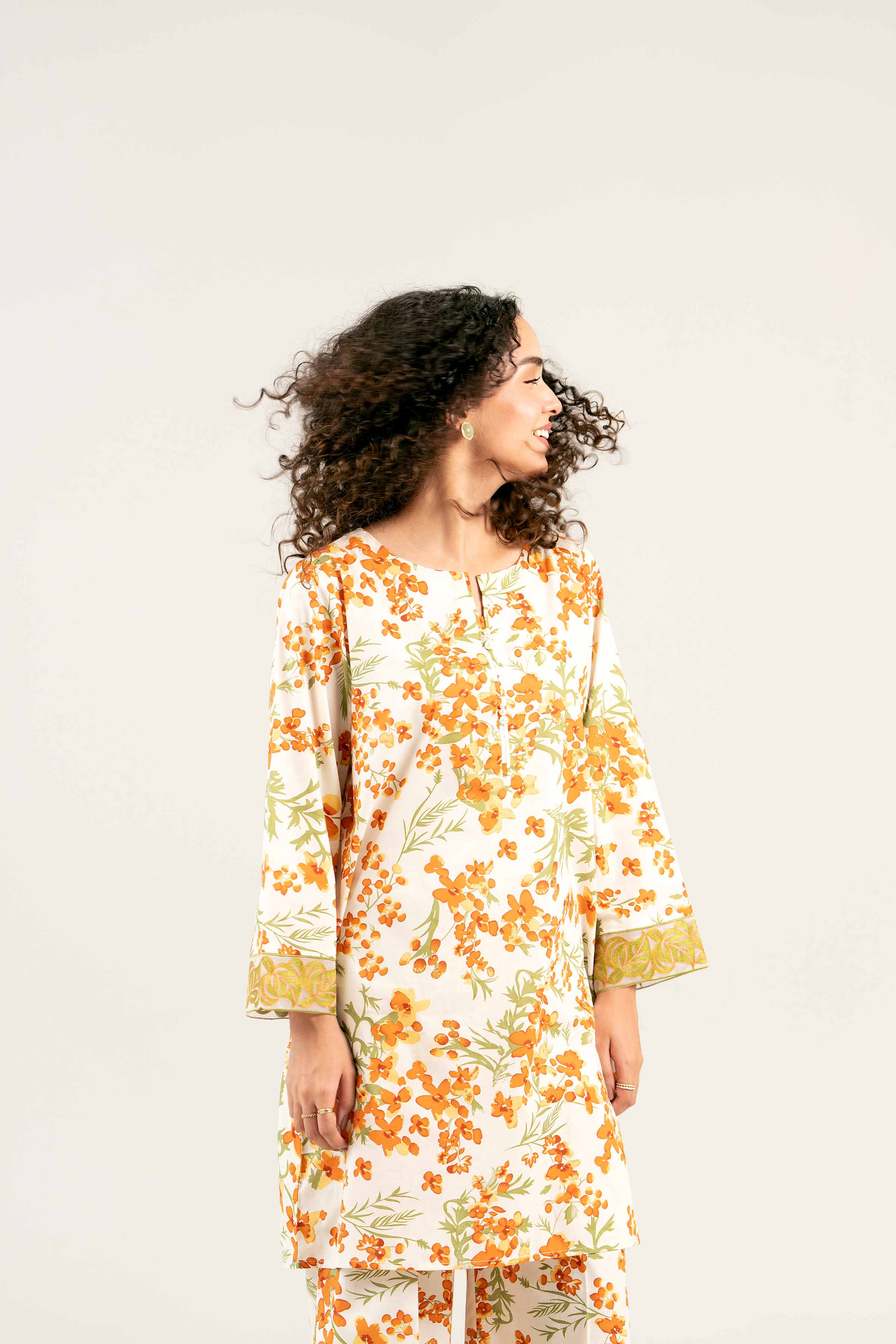 2 Piece - Printed Embroidered Suit - PS25-13 - Image 7