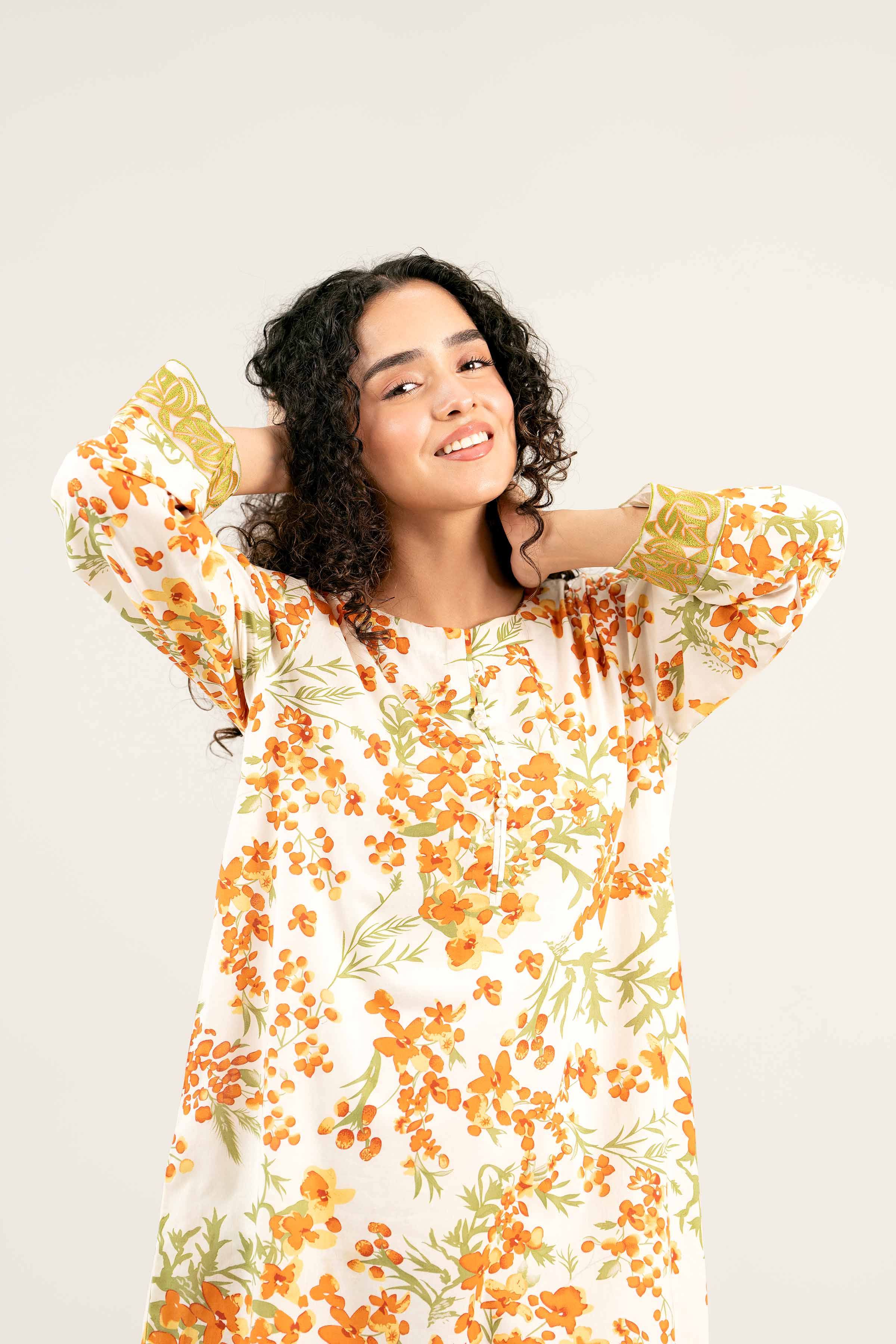 2 Piece - Printed Embroidered Suit - PS25-13 - Image 8