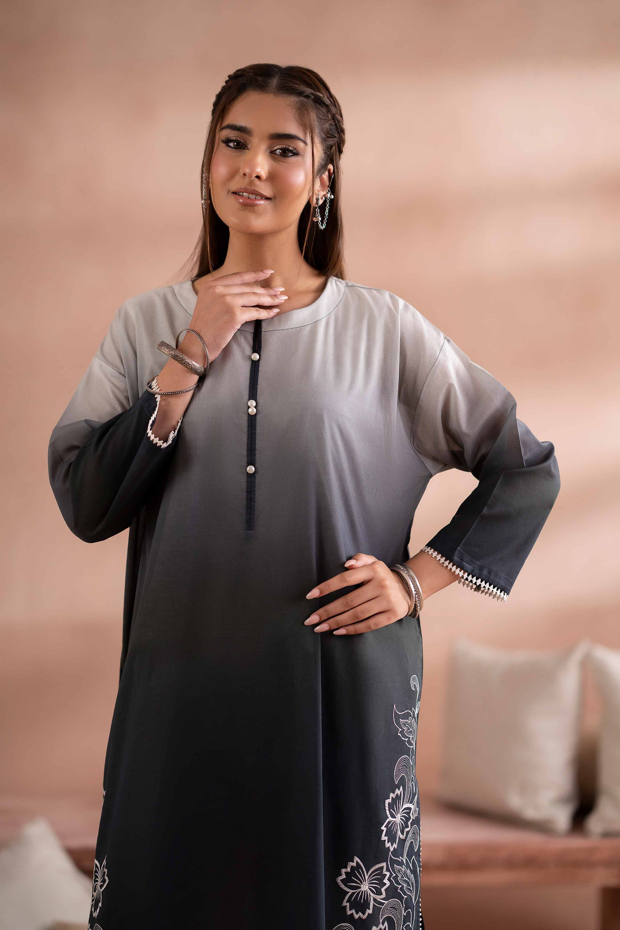 Printed Embroidered Shirt - PS25-153 - Image 4