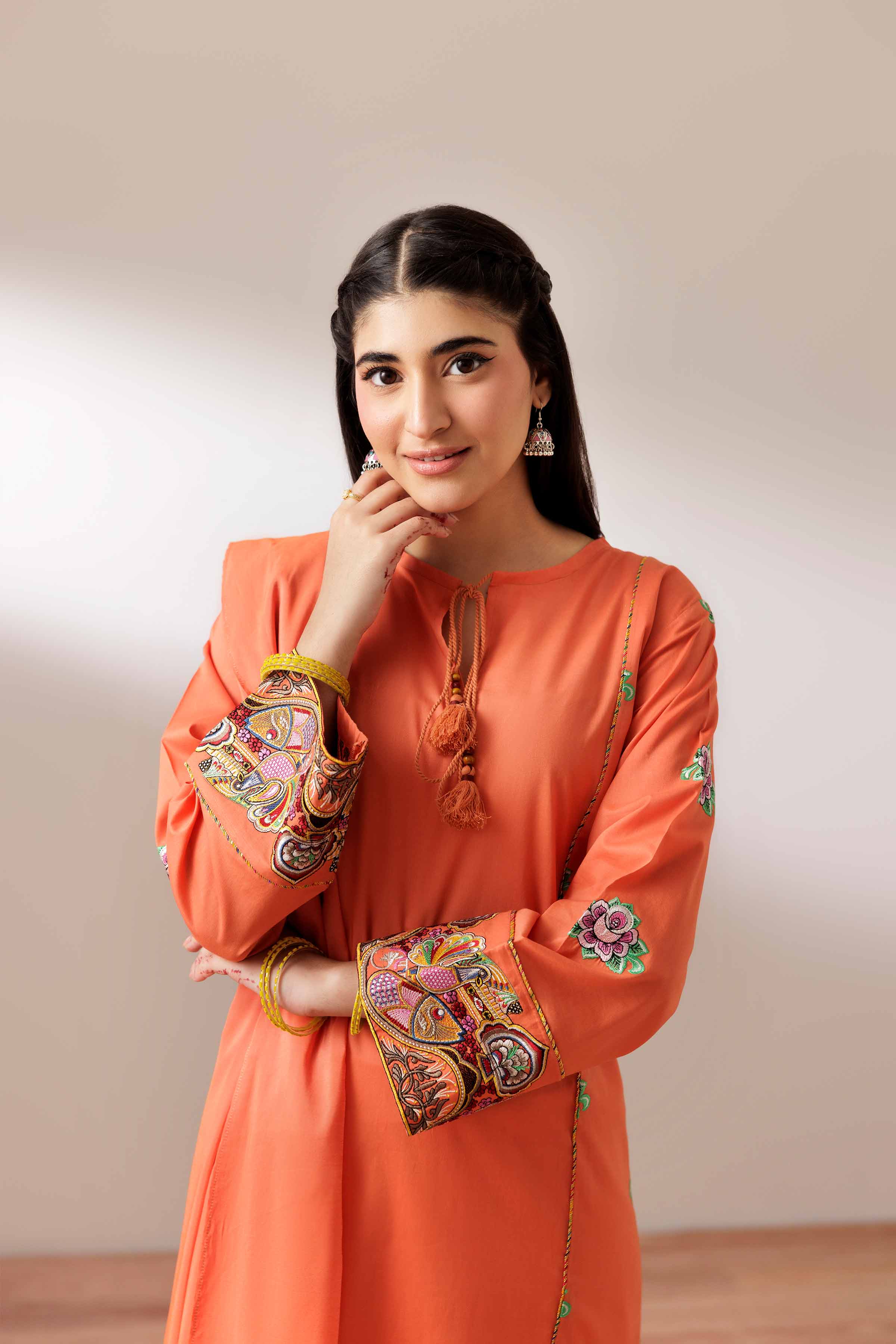 2 Piece - Embroidered Suit - PS25-199 - Image 5