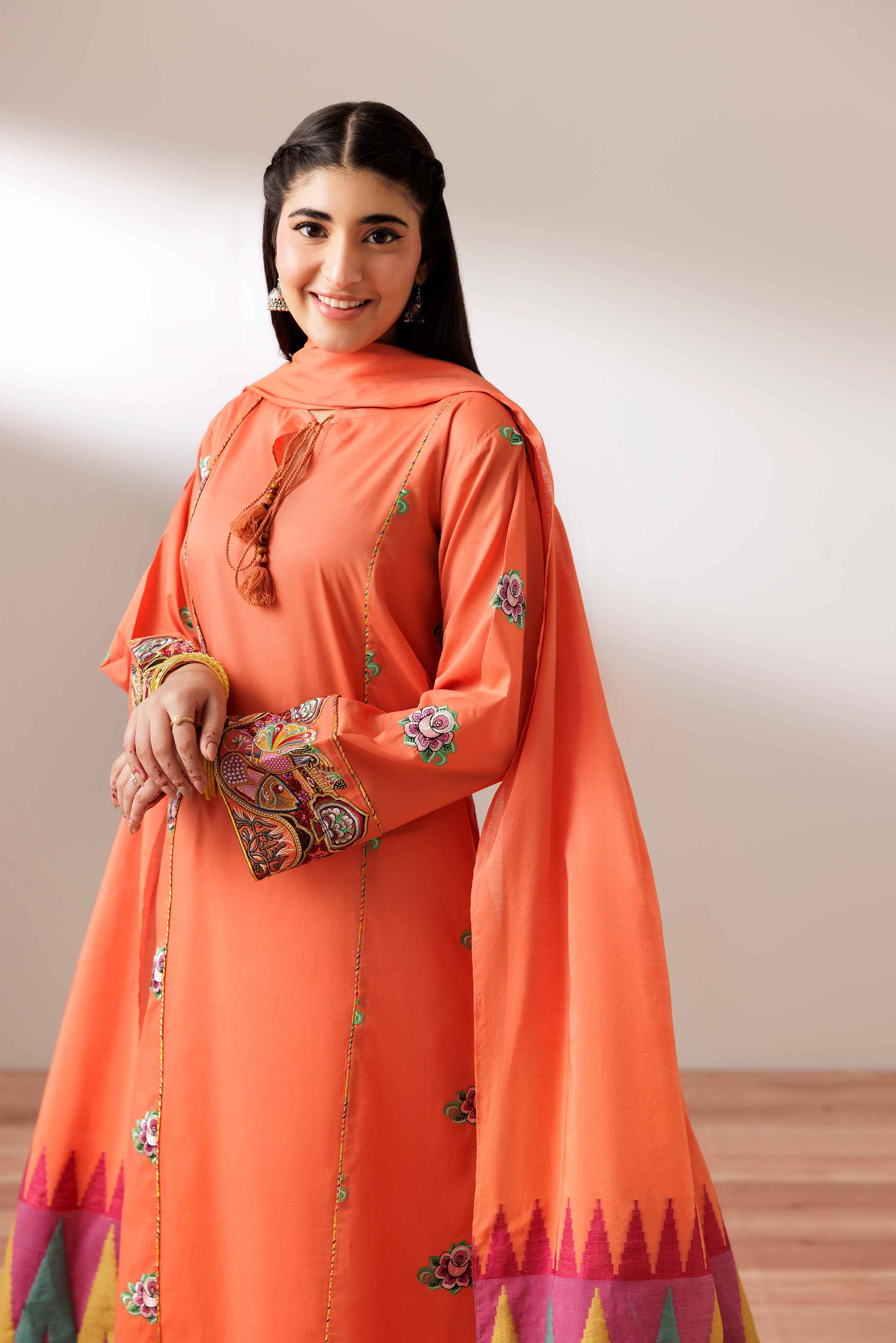 2 Piece - Embroidered Suit - PS25-199 - Image 6
