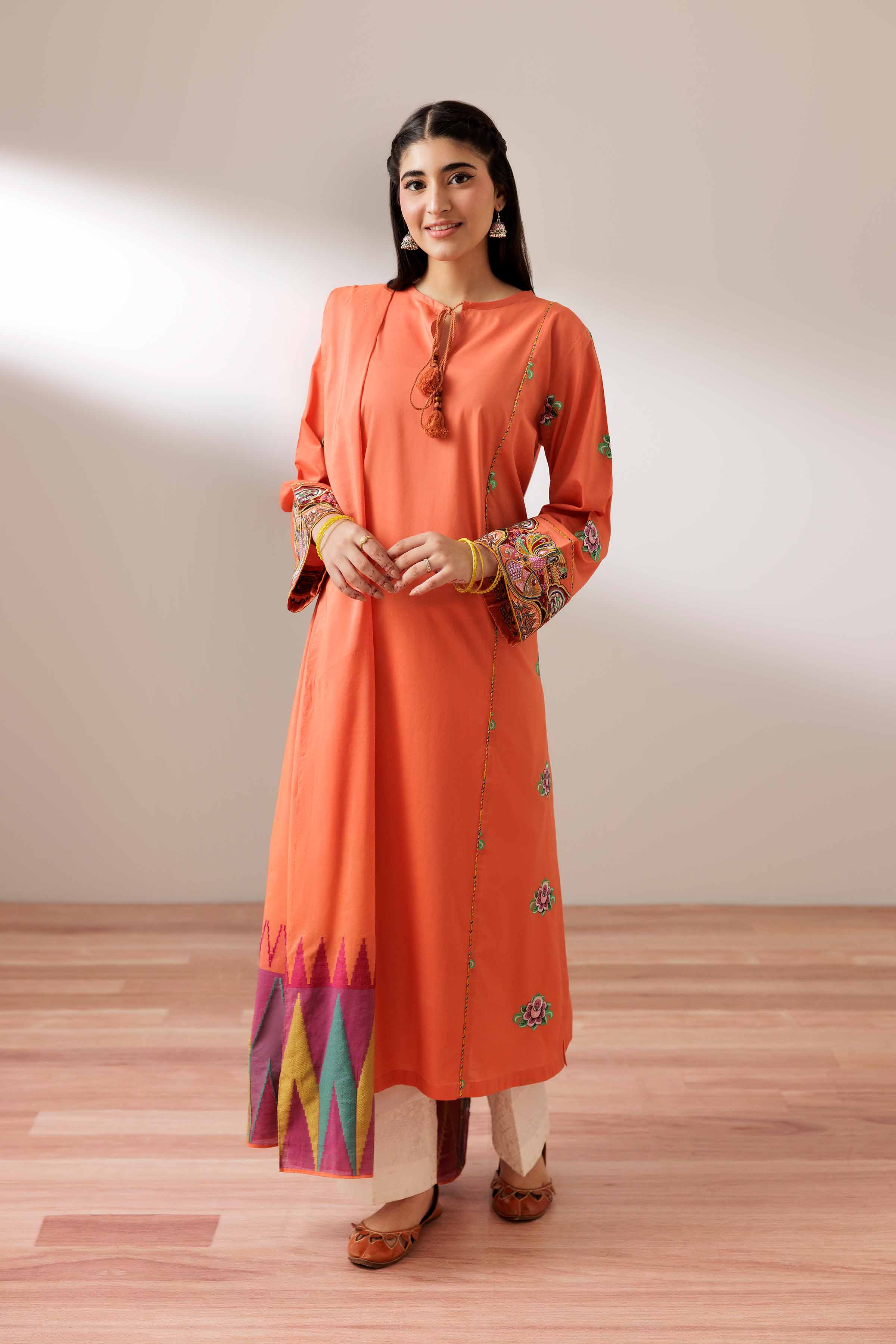 2 Piece - Embroidered Suit - PS25-199 - Image 9