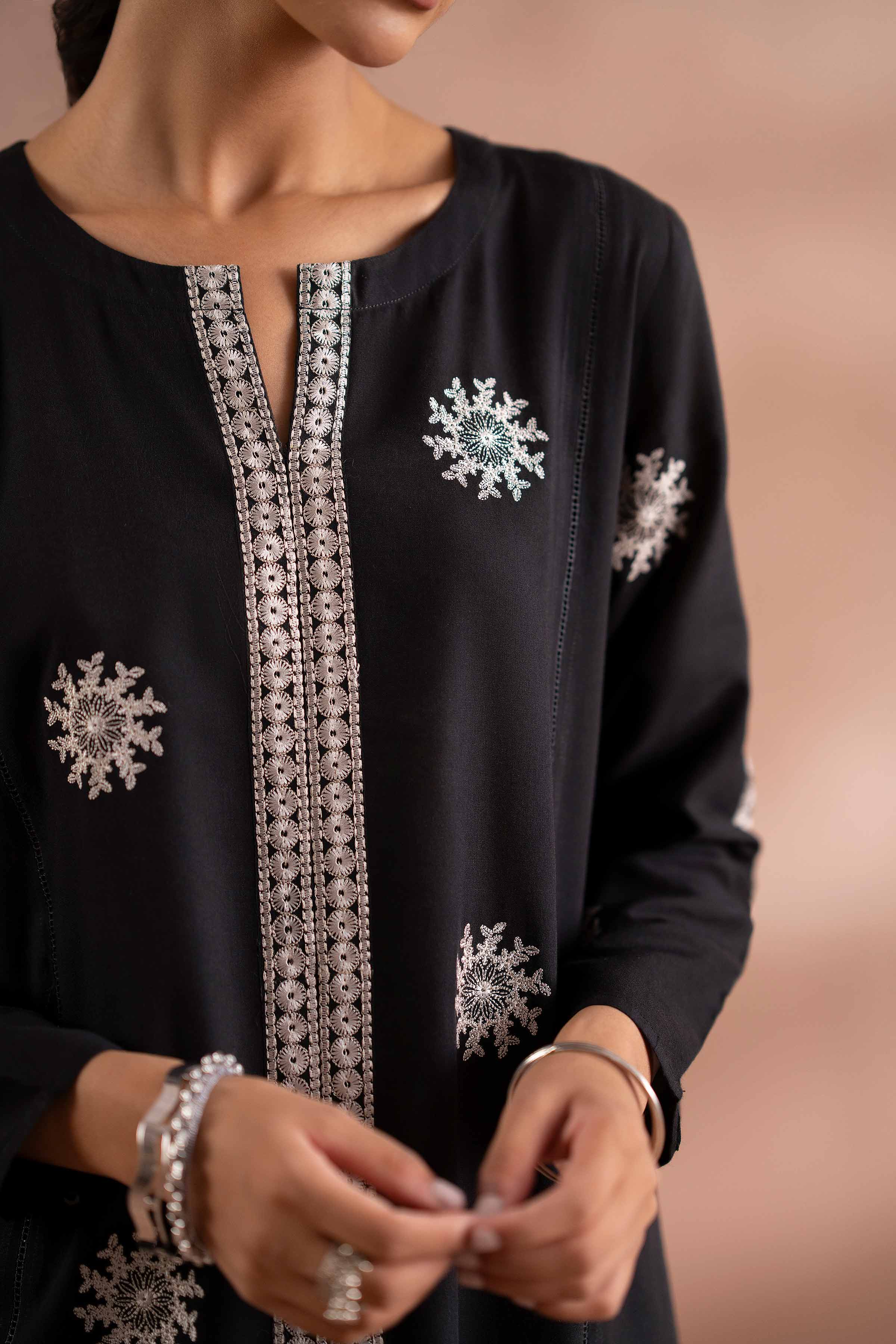 2 Piece - Embroidered Suit - PS25-206 - Image 5