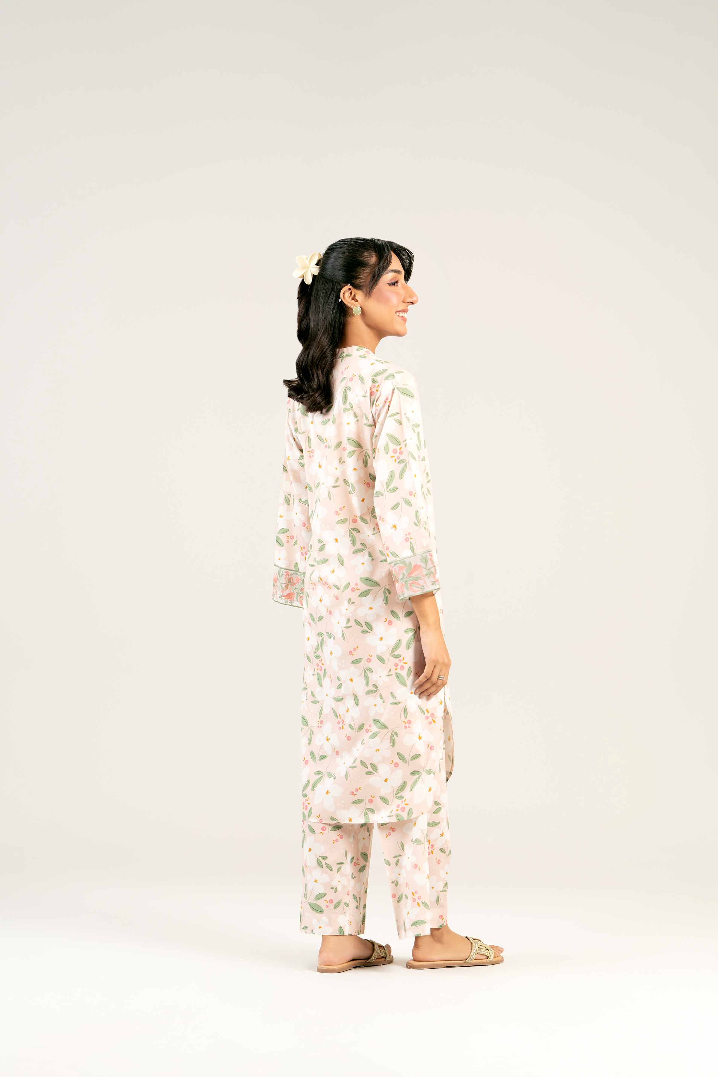 2 Piece - Printed Embroidered Suit - PS25-23 - Image 3