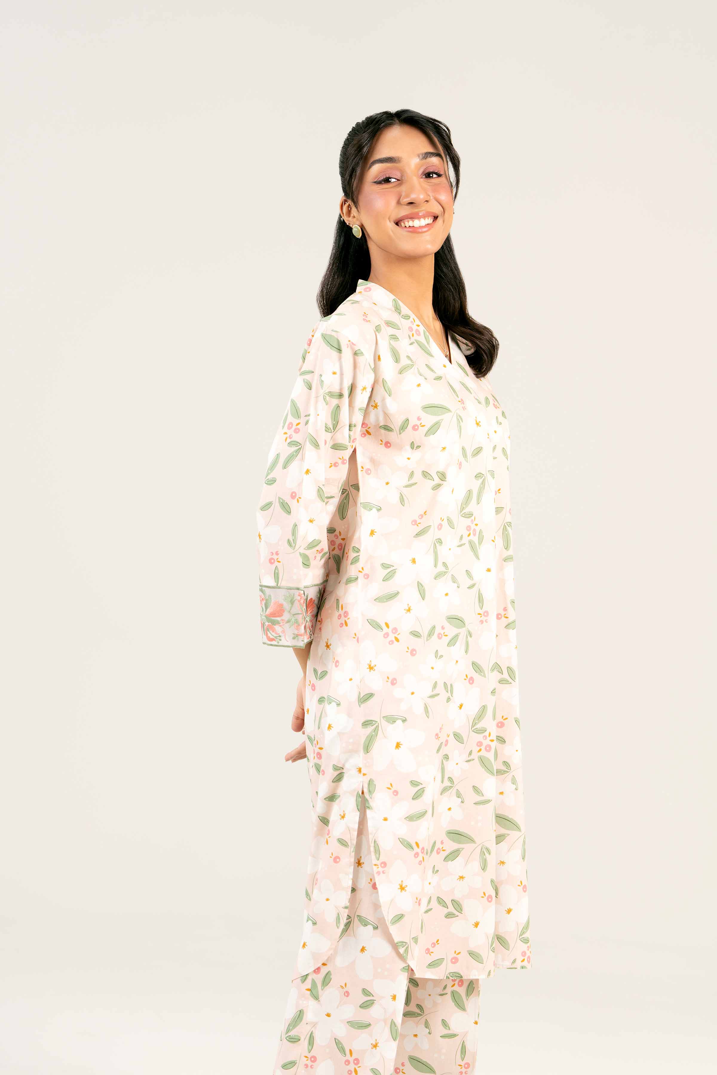 2 Piece - Printed Embroidered Suit - PS25-23 - Image 6