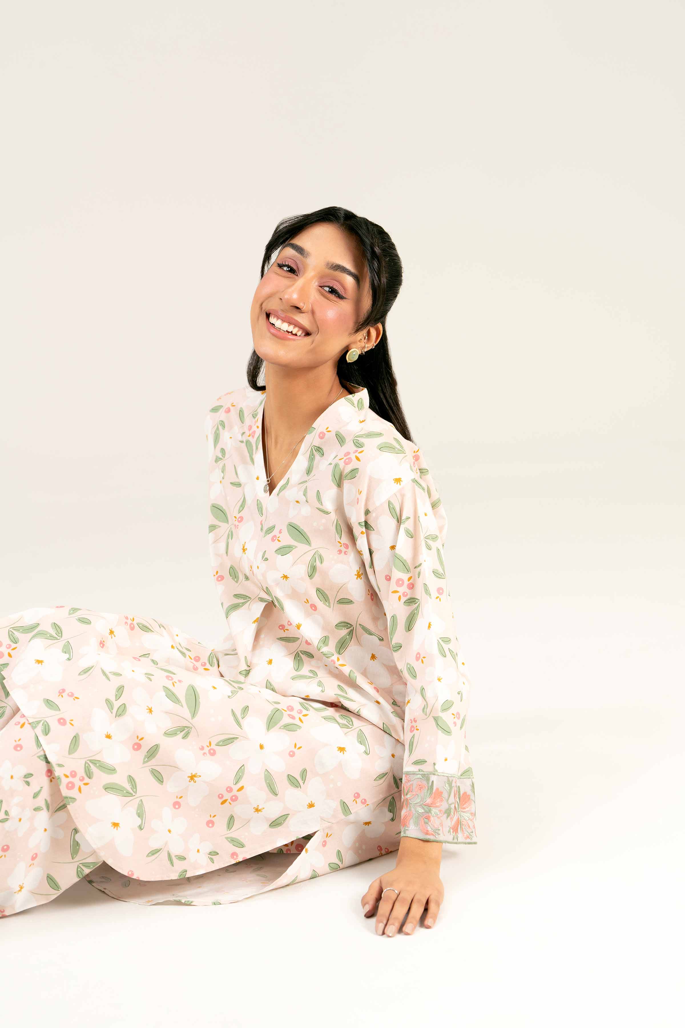 2 Piece - Printed Embroidered Suit - PS25-23 - Image 7