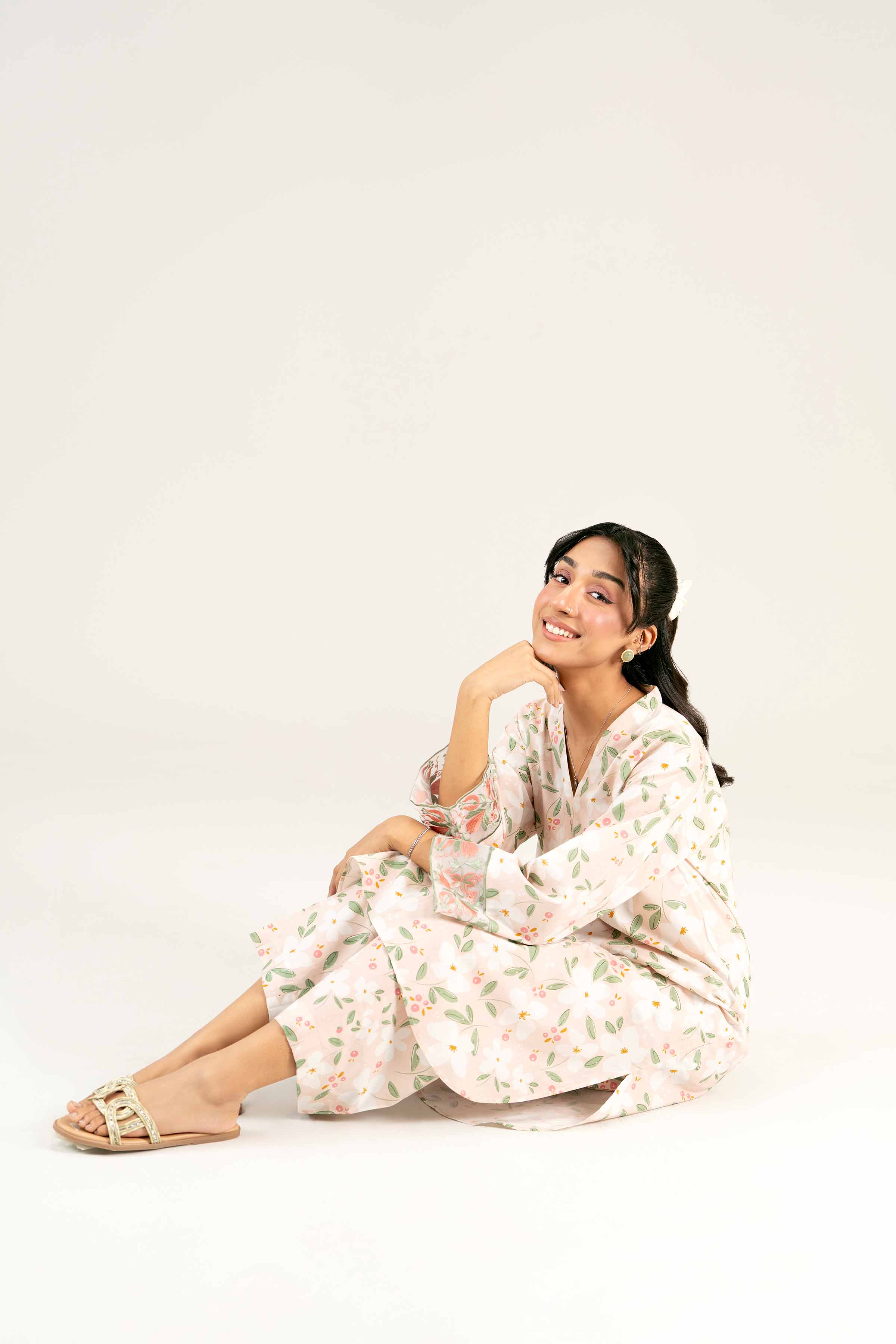 2 Piece - Printed Embroidered Suit - PS25-23 - Image 8