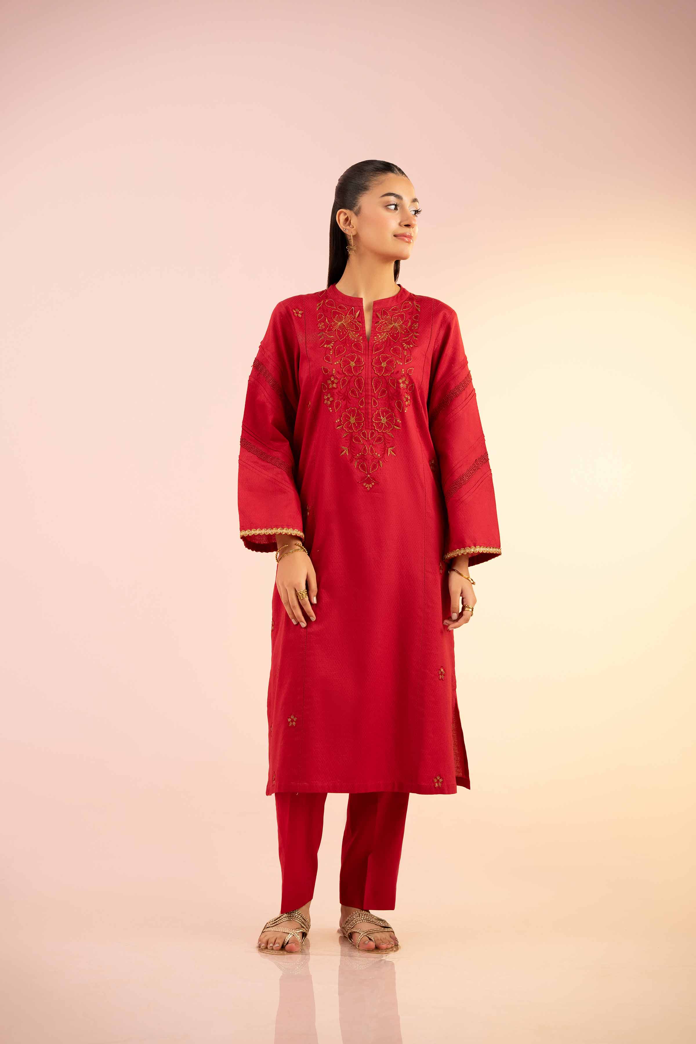 2 Piece - Embroidered Suit - PS25-24 - Image 4