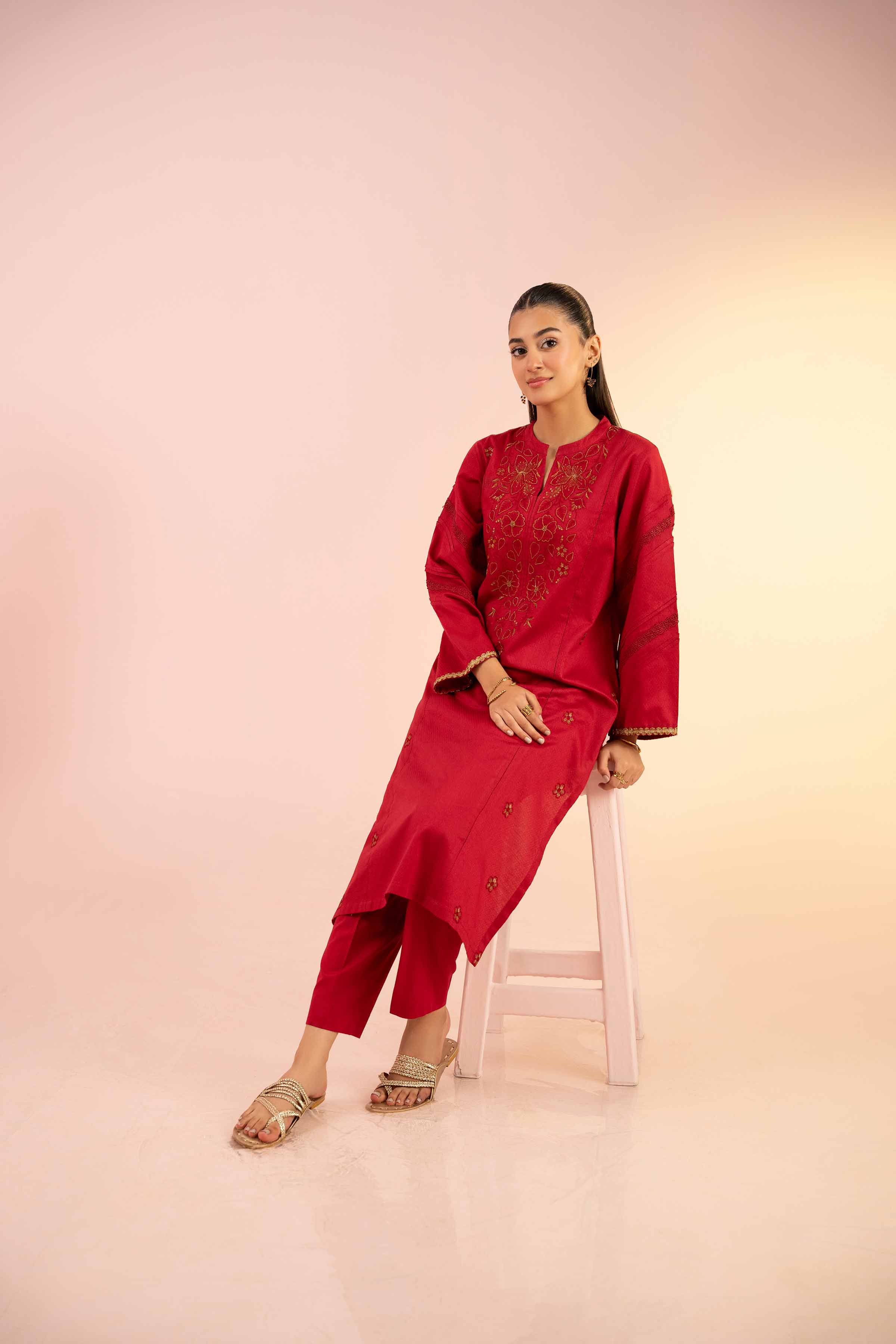 2 Piece - Embroidered Suit - PS25-24 - Image 7