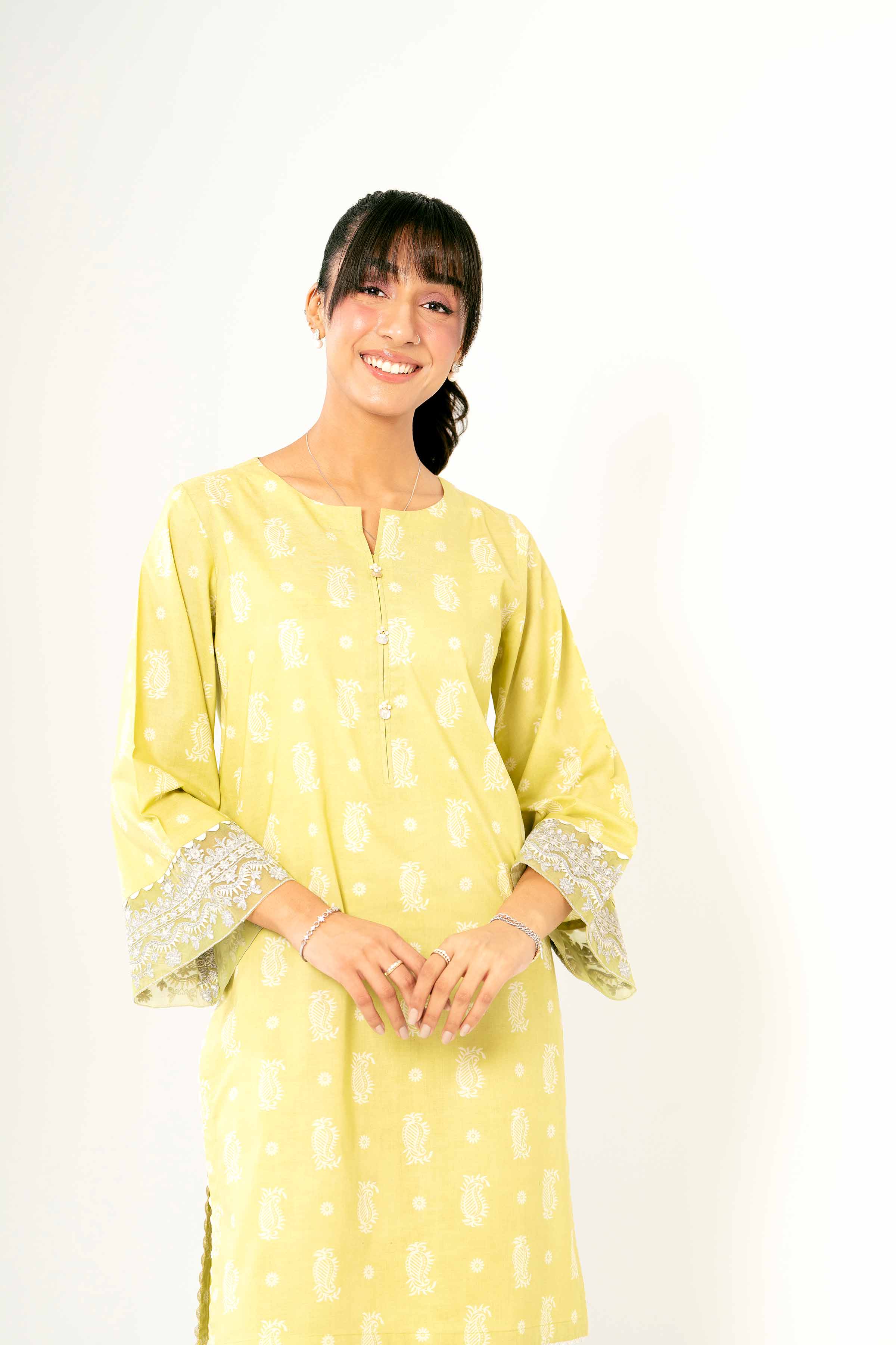 2 Piece - Printed Embroidered Suit - PS25-26 - Image 6