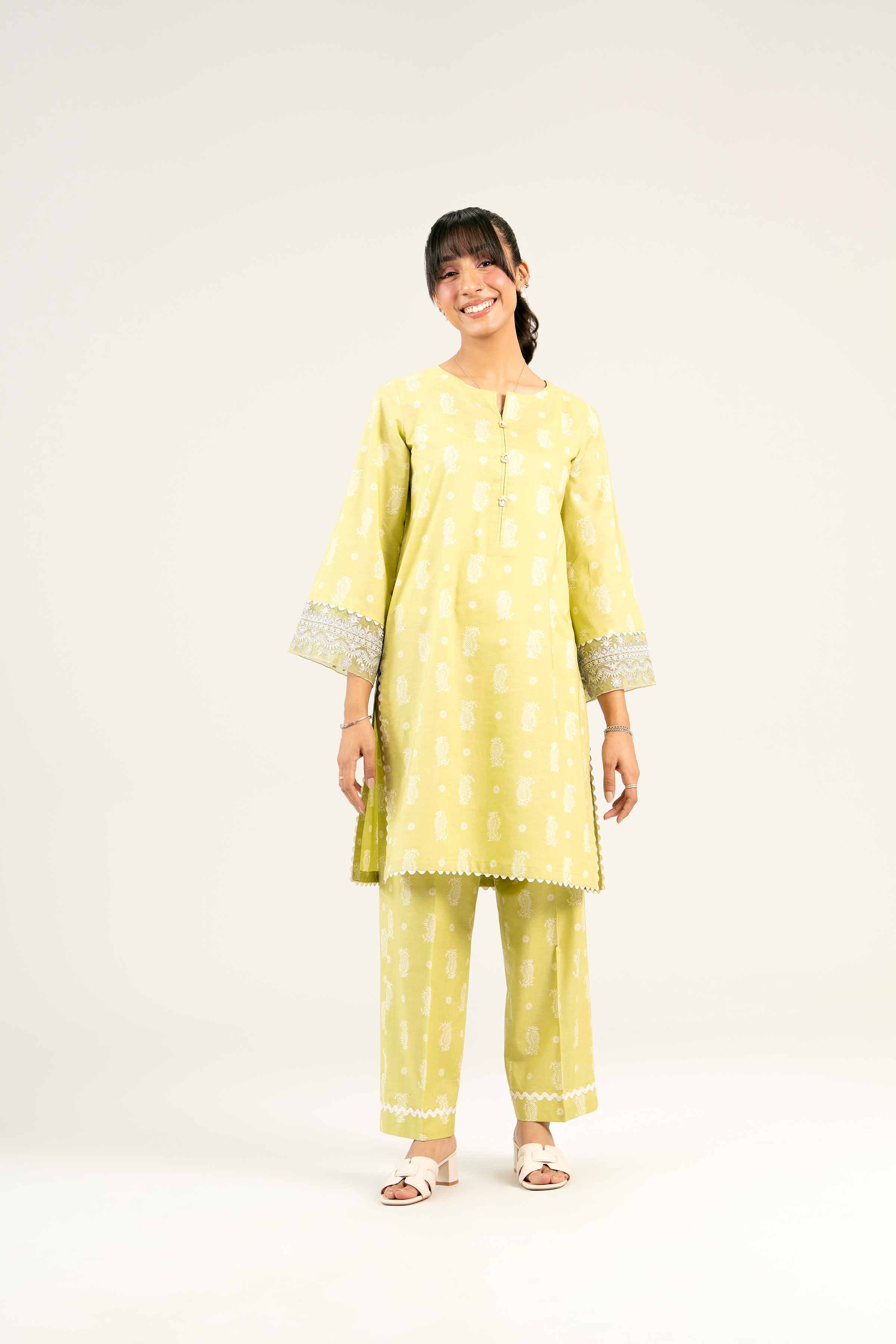 2 Piece - Printed Embroidered Suit - PS25-26 - Image 8