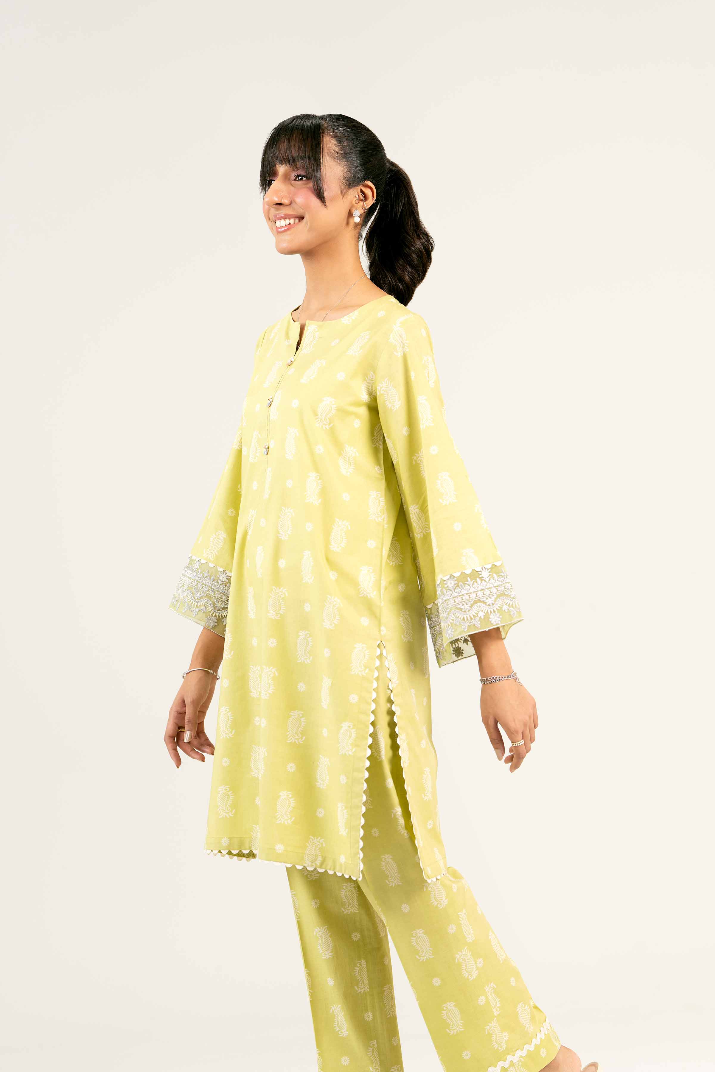 2 Piece - Printed Embroidered Suit - PS25-26 - Image 9