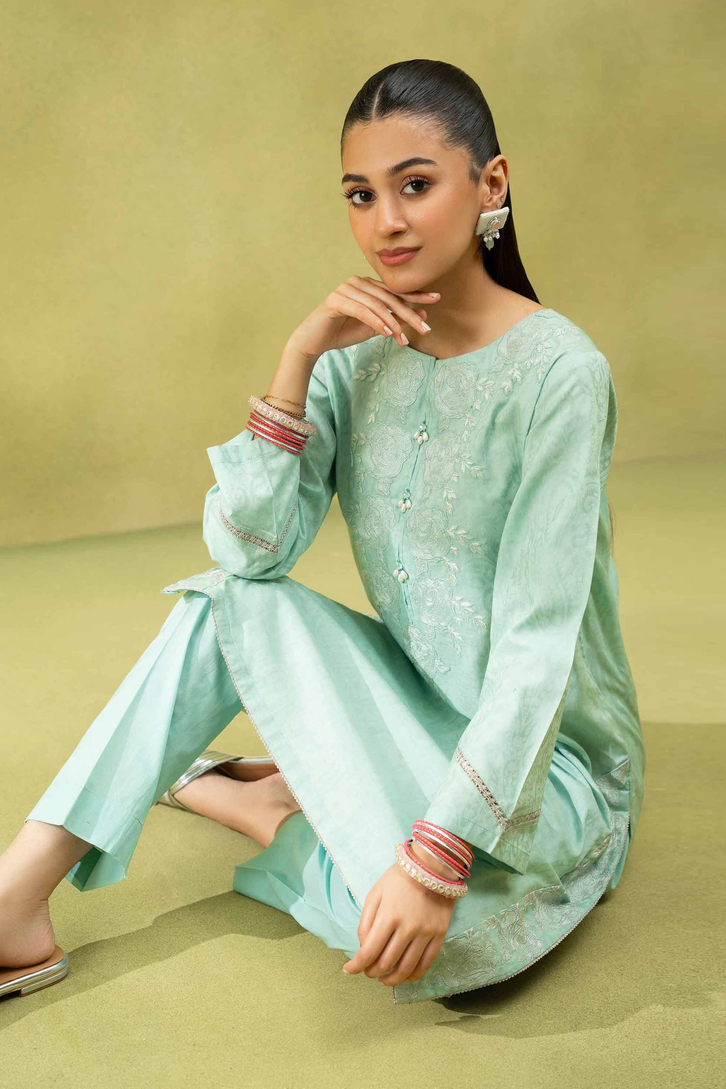 2 Piece - Embroidered Suit - PS25-34 - Image 2