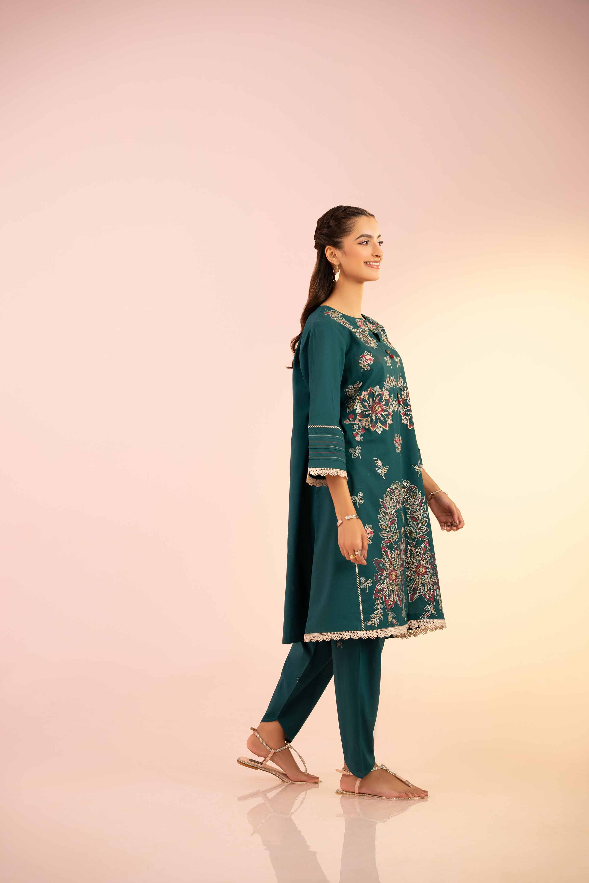 2 Piece - Embroidered Suit - PS25-39 - Image 4