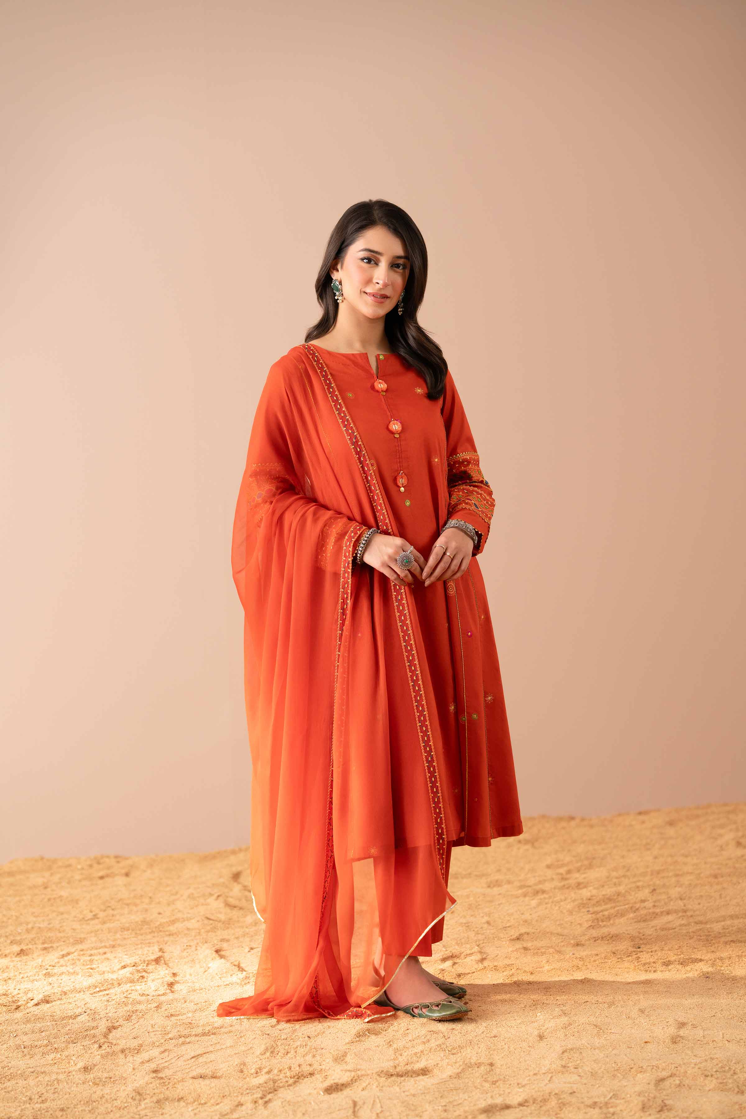 3 Piece - Embroidered Suit - PS25-42 - Image 6