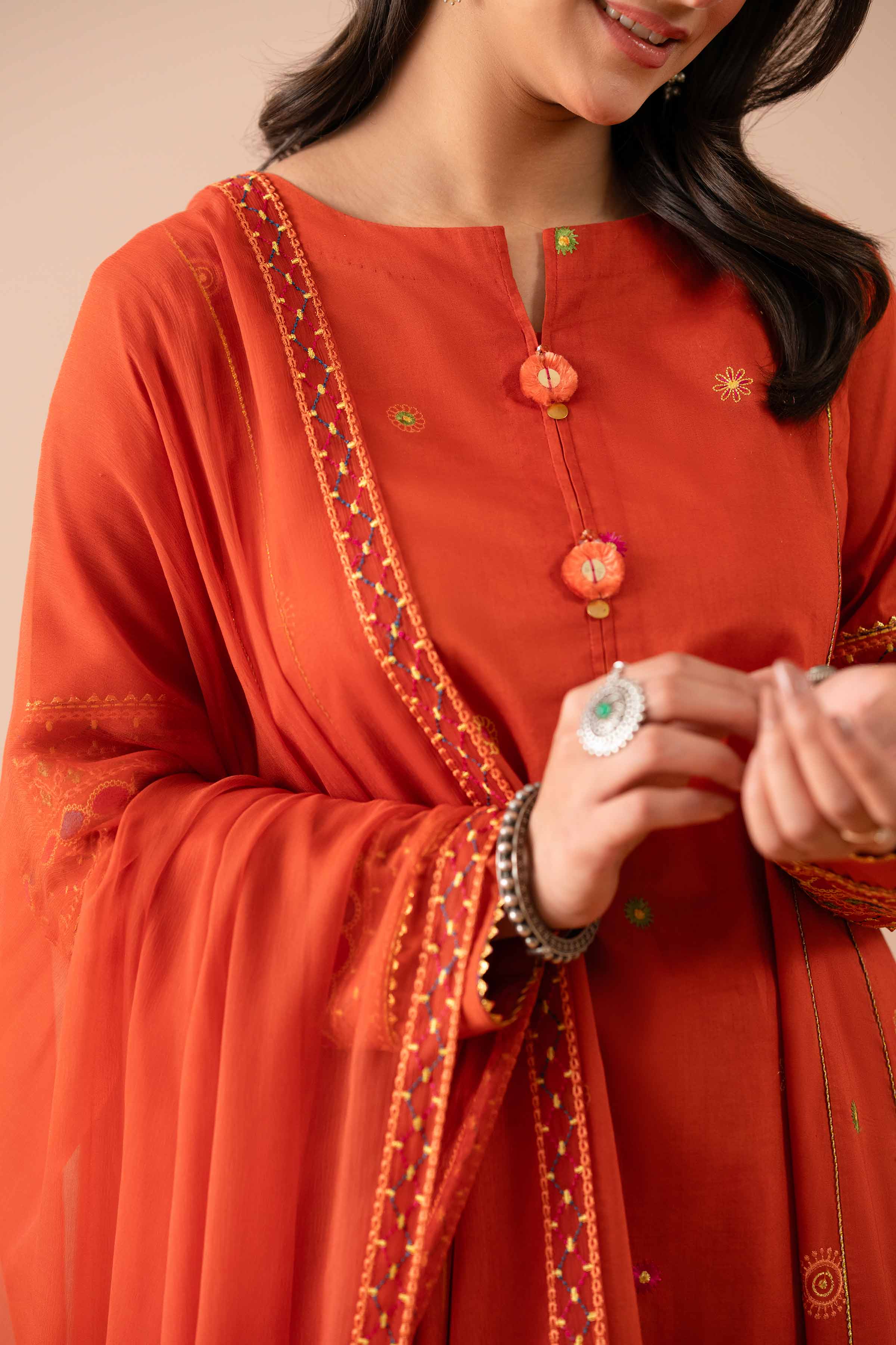 3 Piece - Embroidered Suit - PS25-42 - Image 7