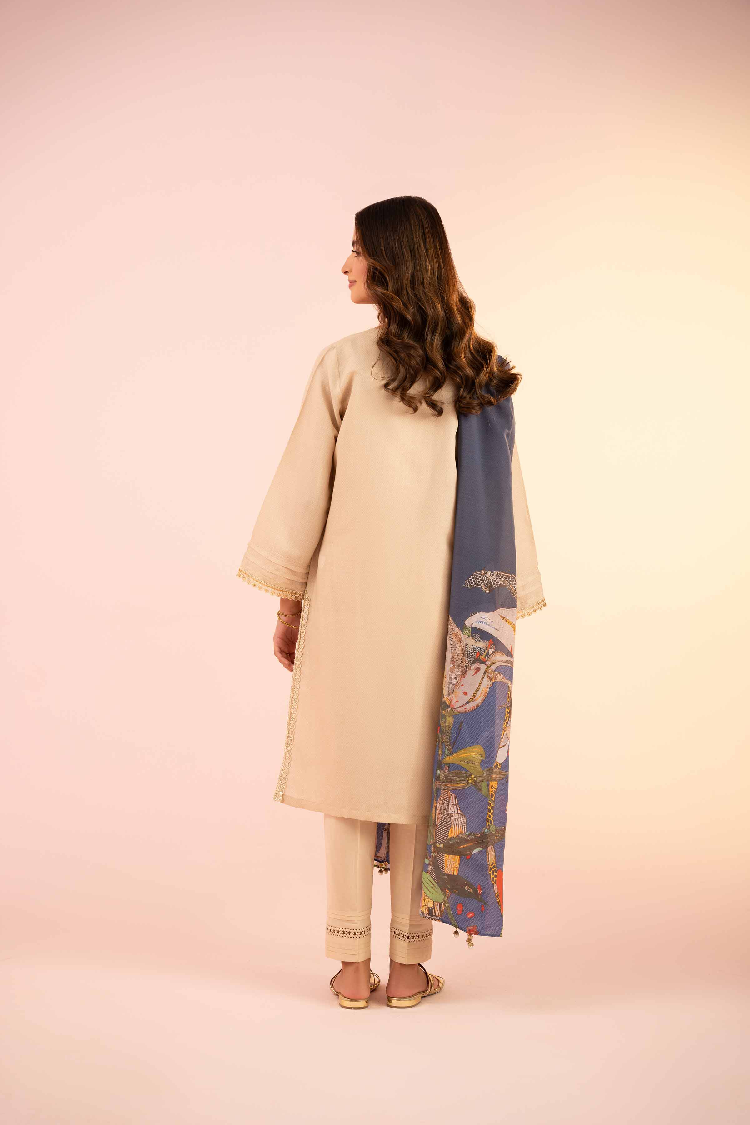 3 Piece - Printed Embroidered Suit - PS25-45 - Image 3
