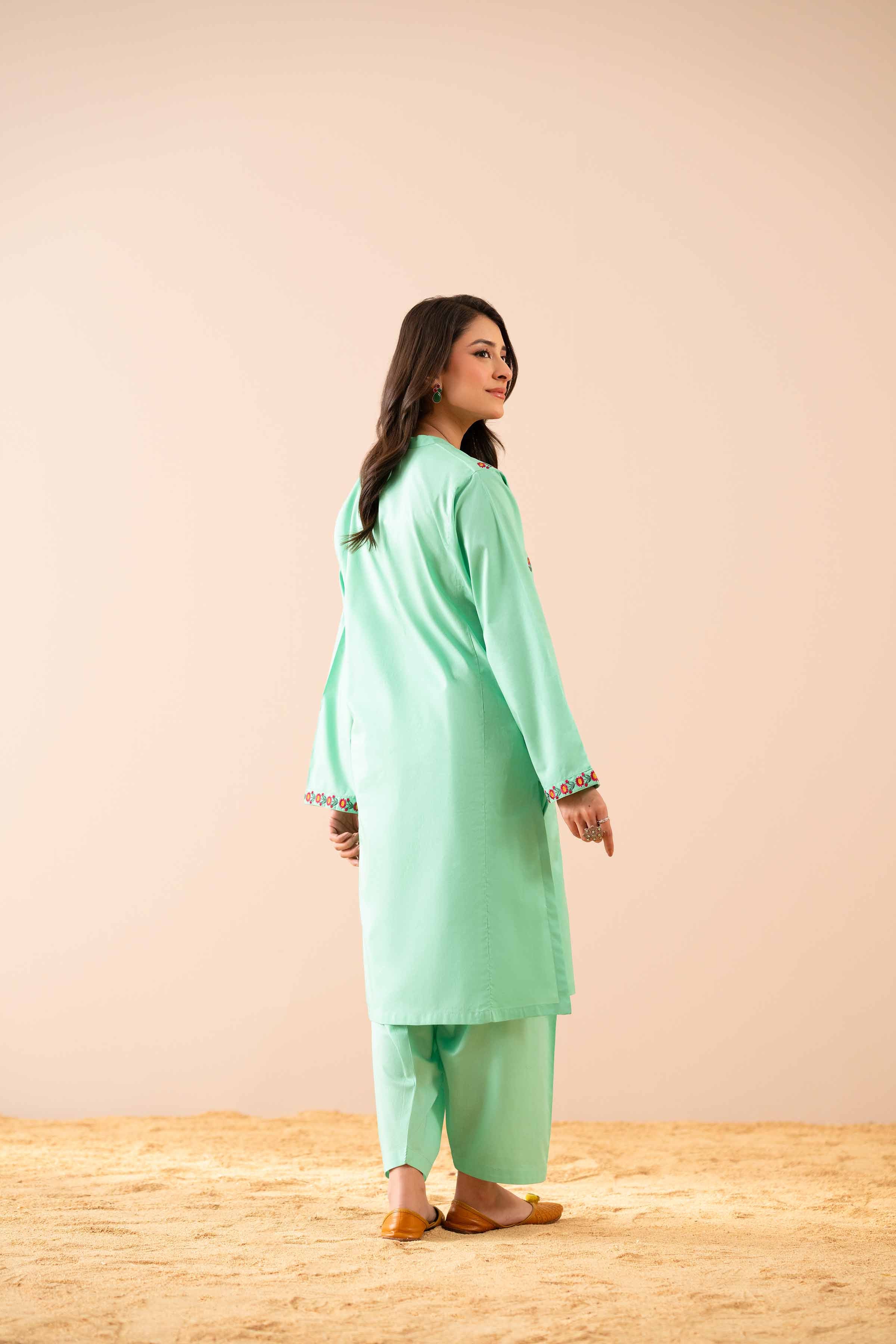 2 Piece - Embroidered Suit - PS25-47 - Image 3