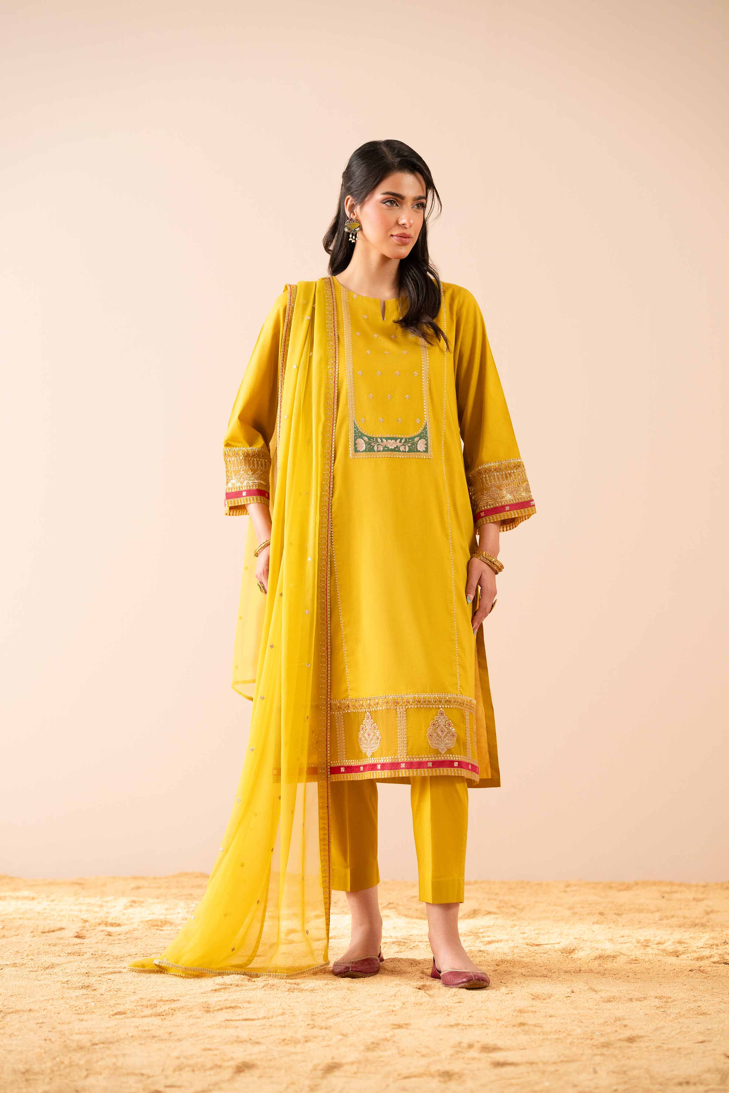3 Piece - Embroidered Suit - PS25-50 - Image 4