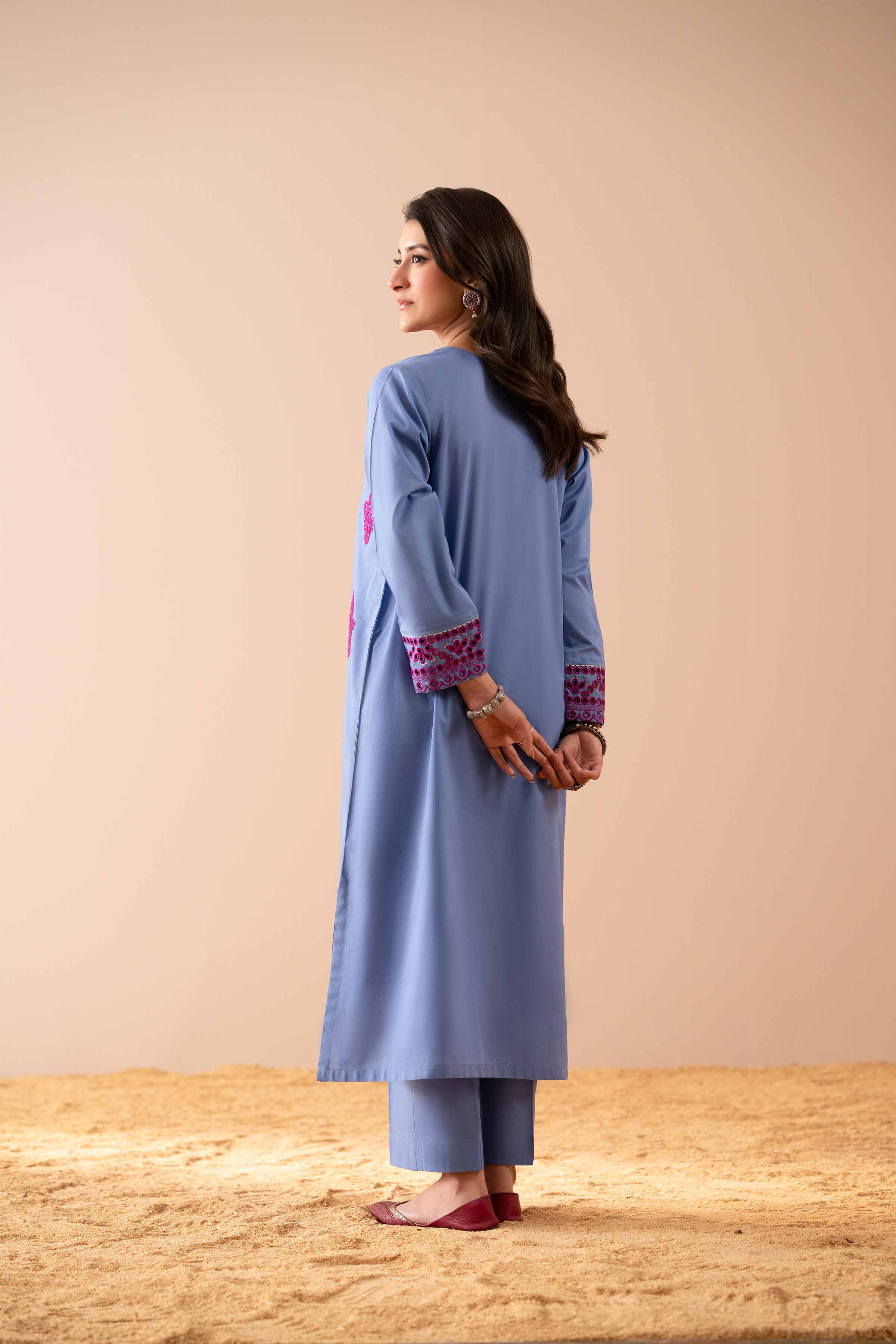 2 Piece - Embroidered Suit - PS25-58 - Image 3