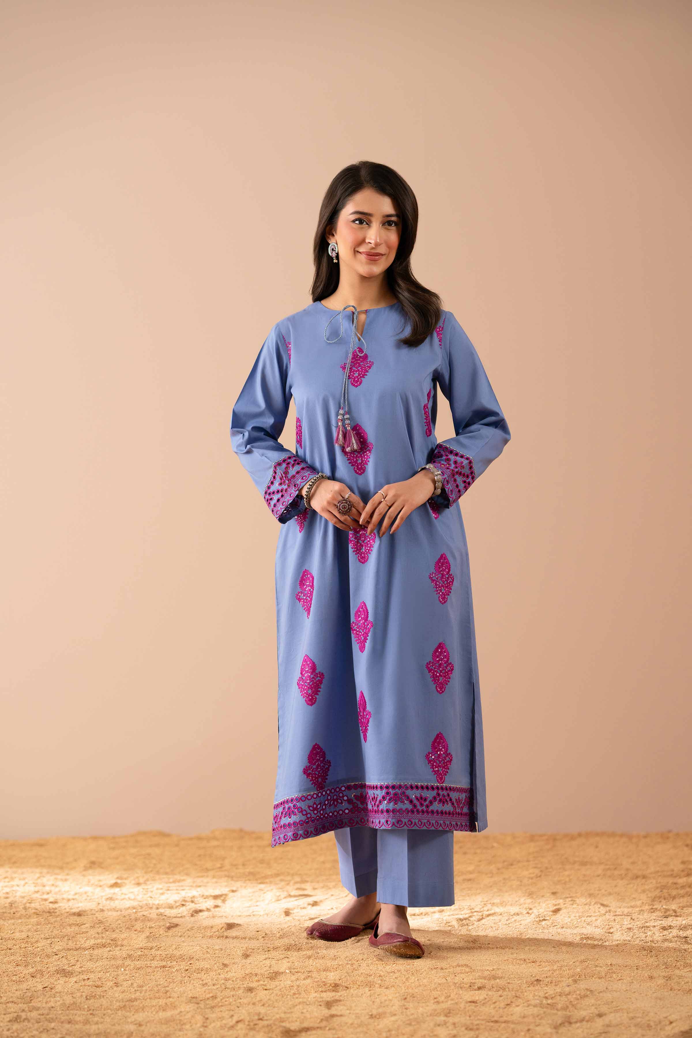 2 Piece - Embroidered Suit - PS25-58 - Image 4