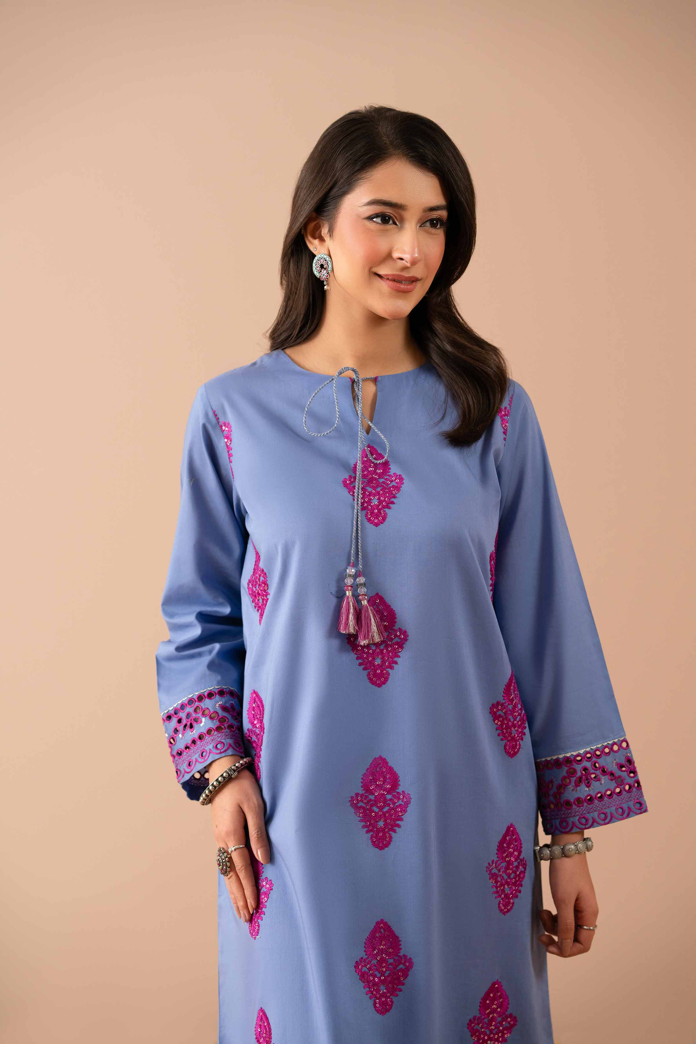 2 Piece - Embroidered Suit - PS25-58 - Image 5