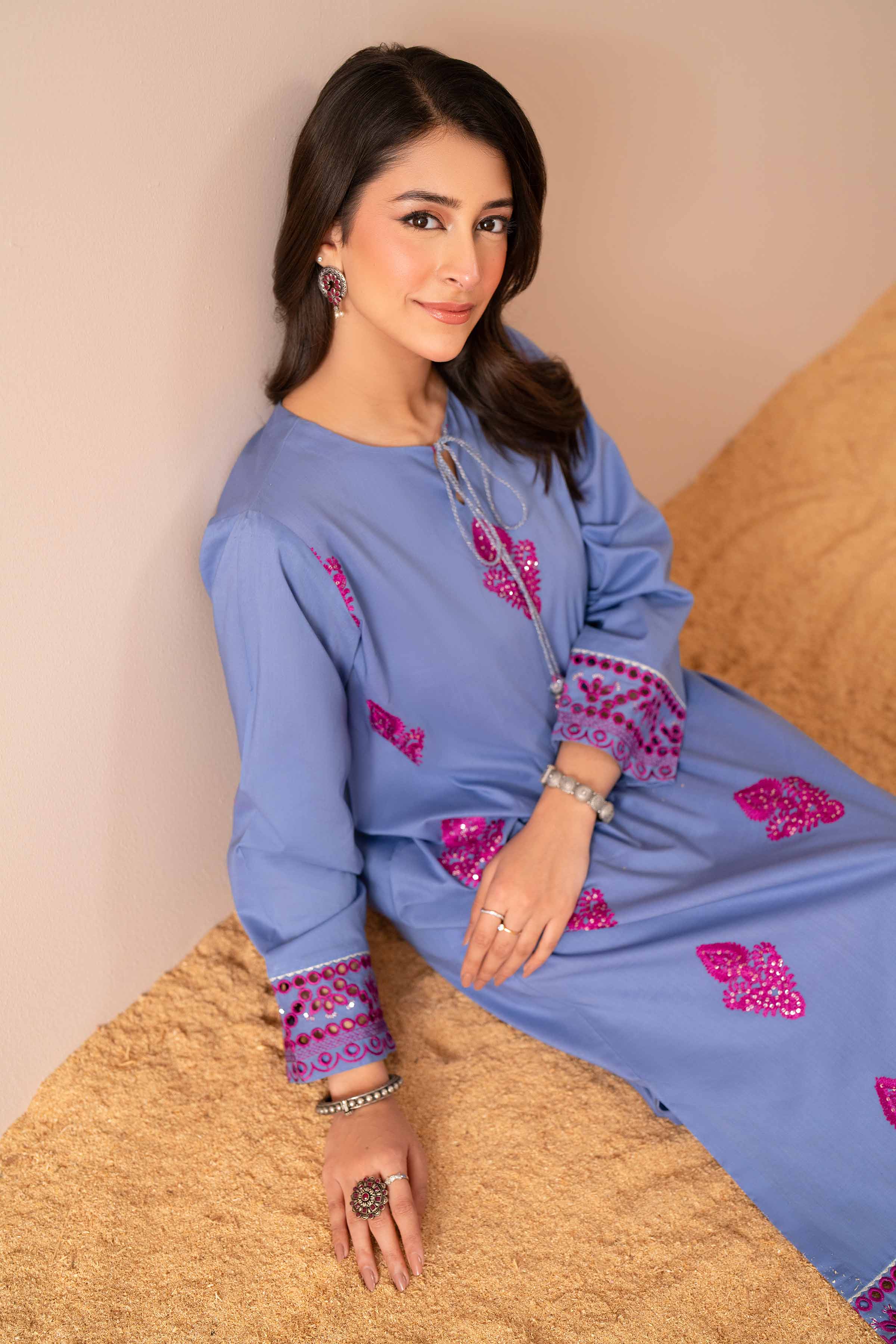 2 Piece - Embroidered Suit - PS25-58 - Image 6