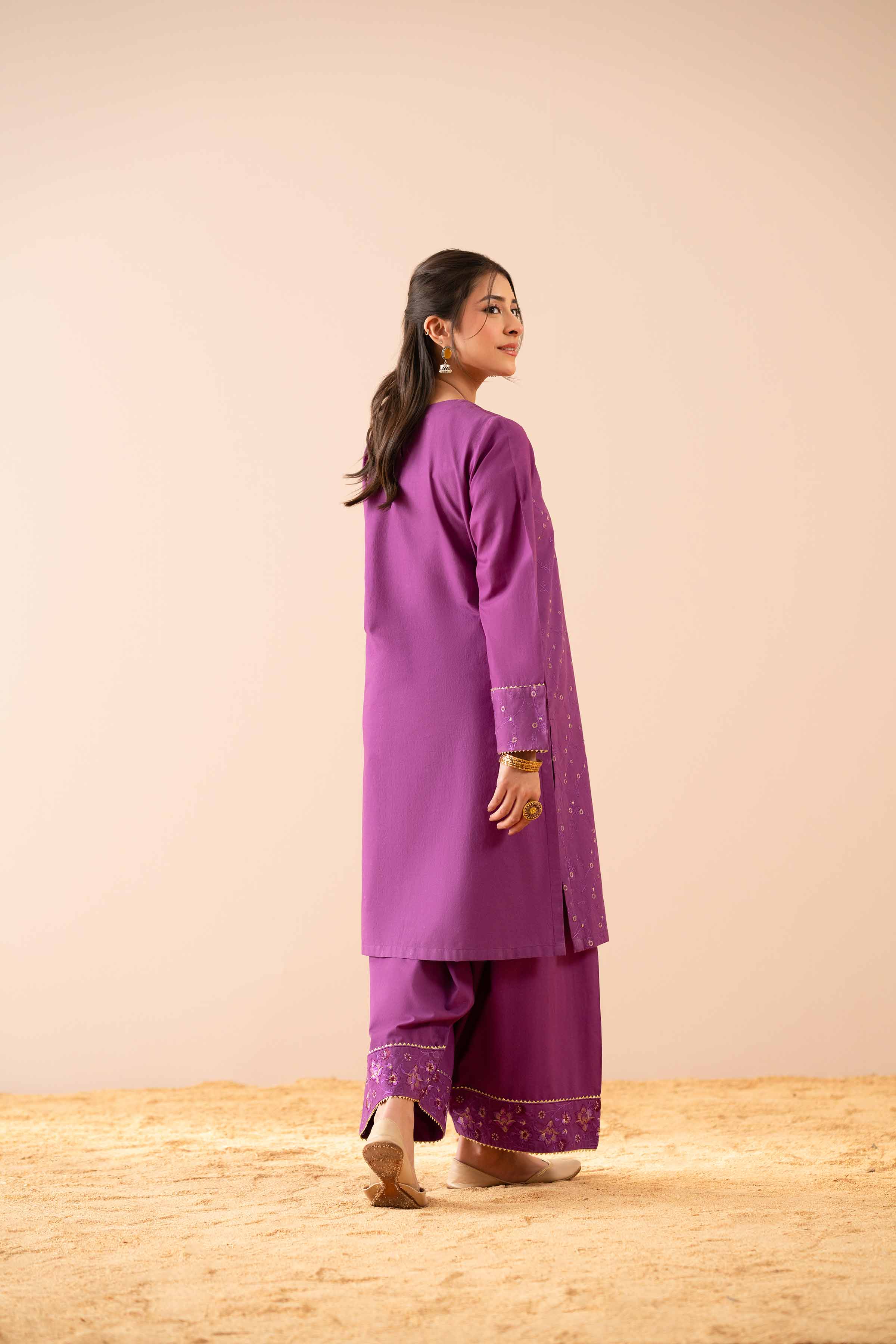 2 Piece - Embroidered Suit - PS25-59 - Image 3