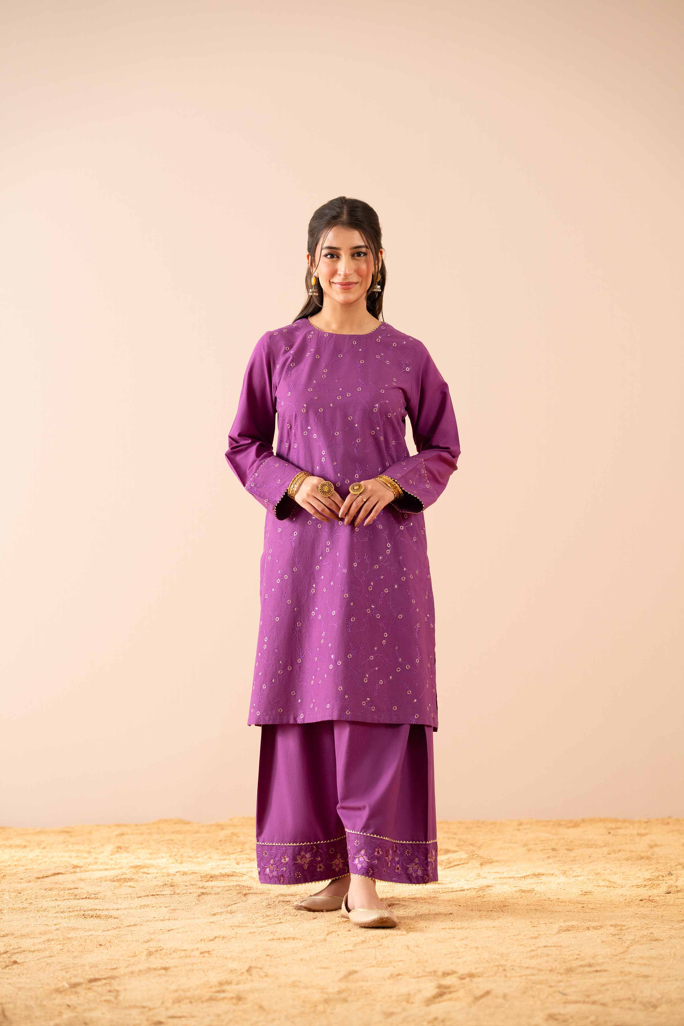 2 Piece - Embroidered Suit - PS25-59 - Image 5