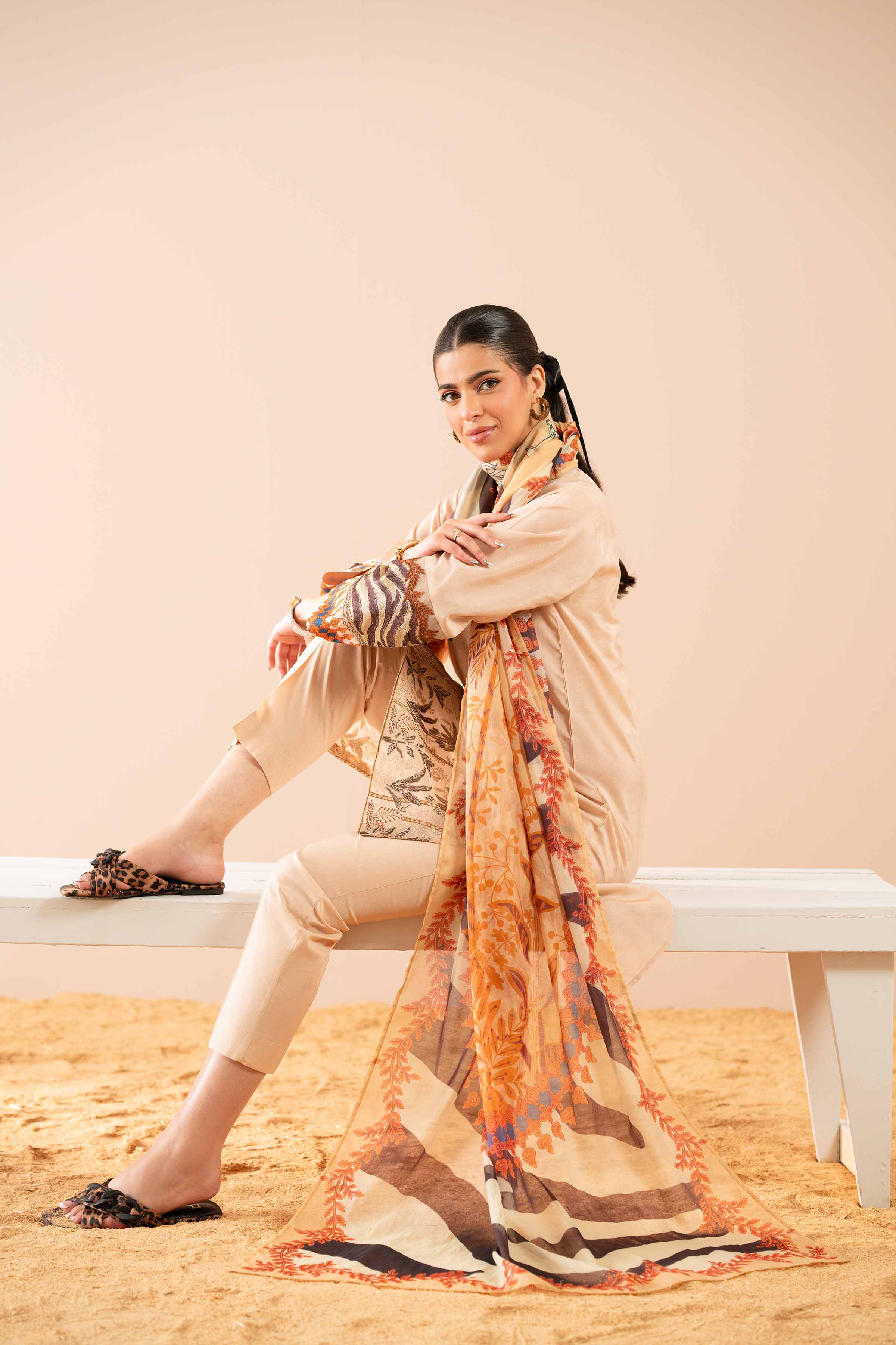 3 Piece - Embroidered Suit - PS25-77 - Image 2