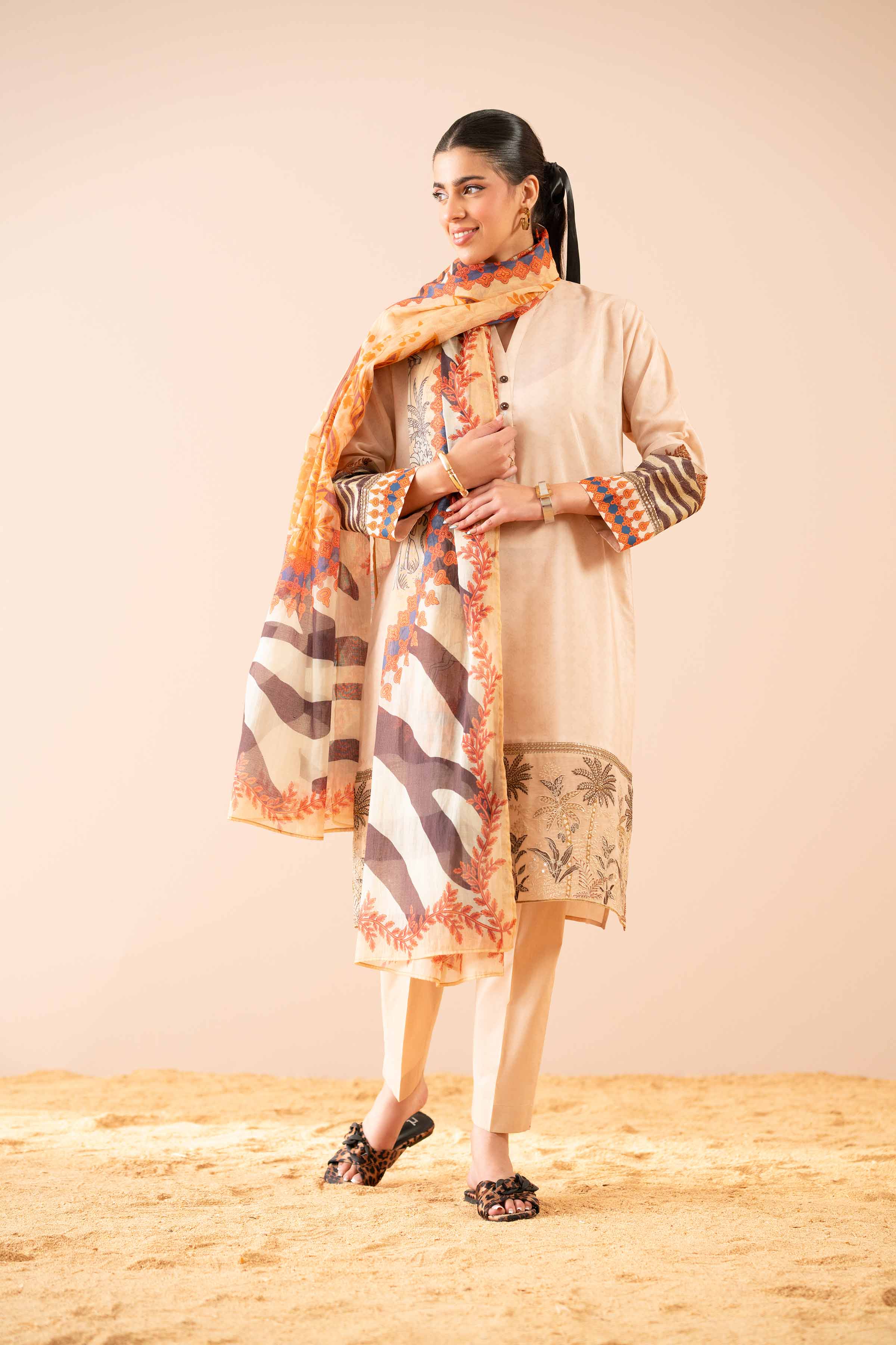 3 Piece - Embroidered Suit - PS25-77 - Image 4