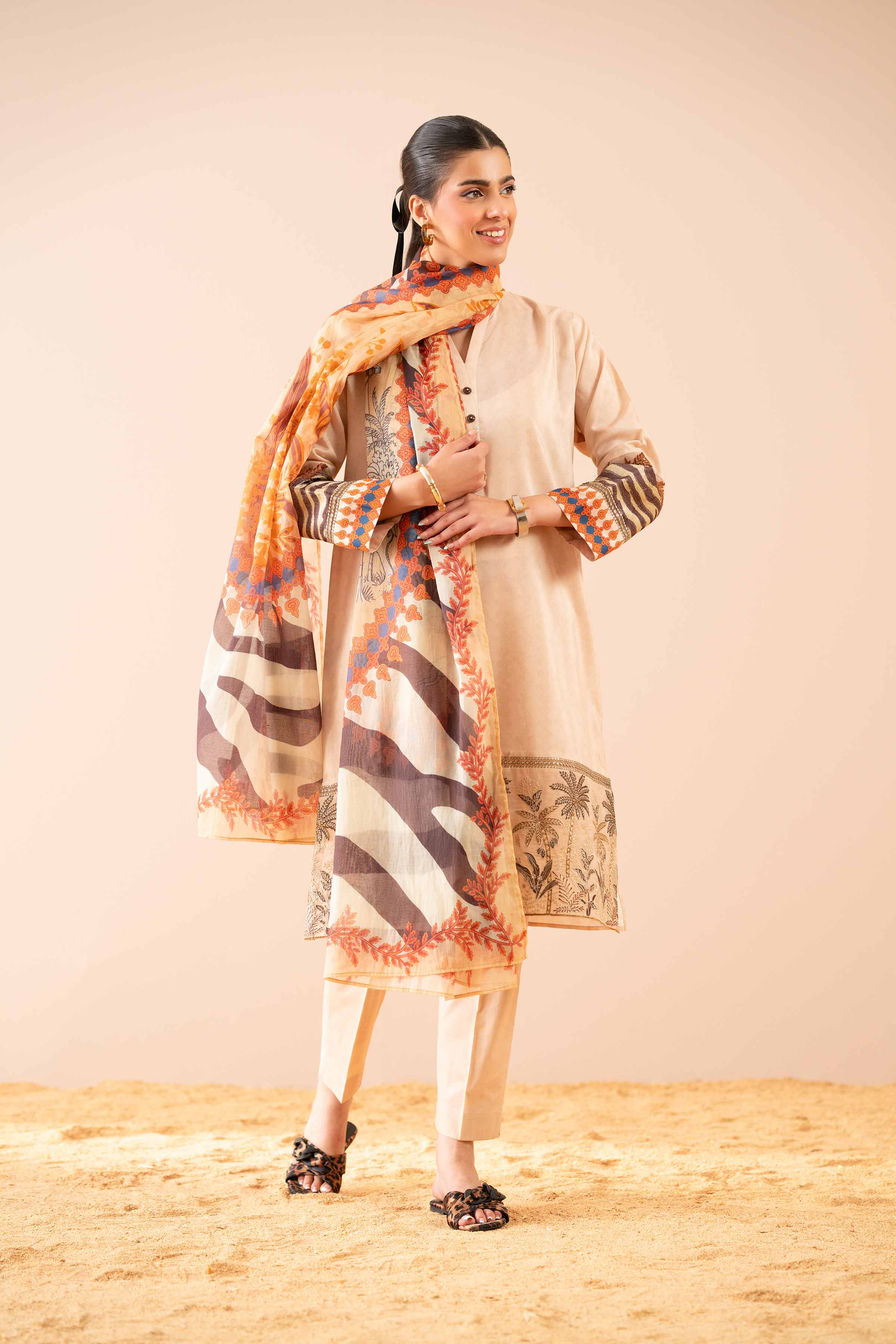 3 Piece - Embroidered Suit - PS25-77 - Image 5