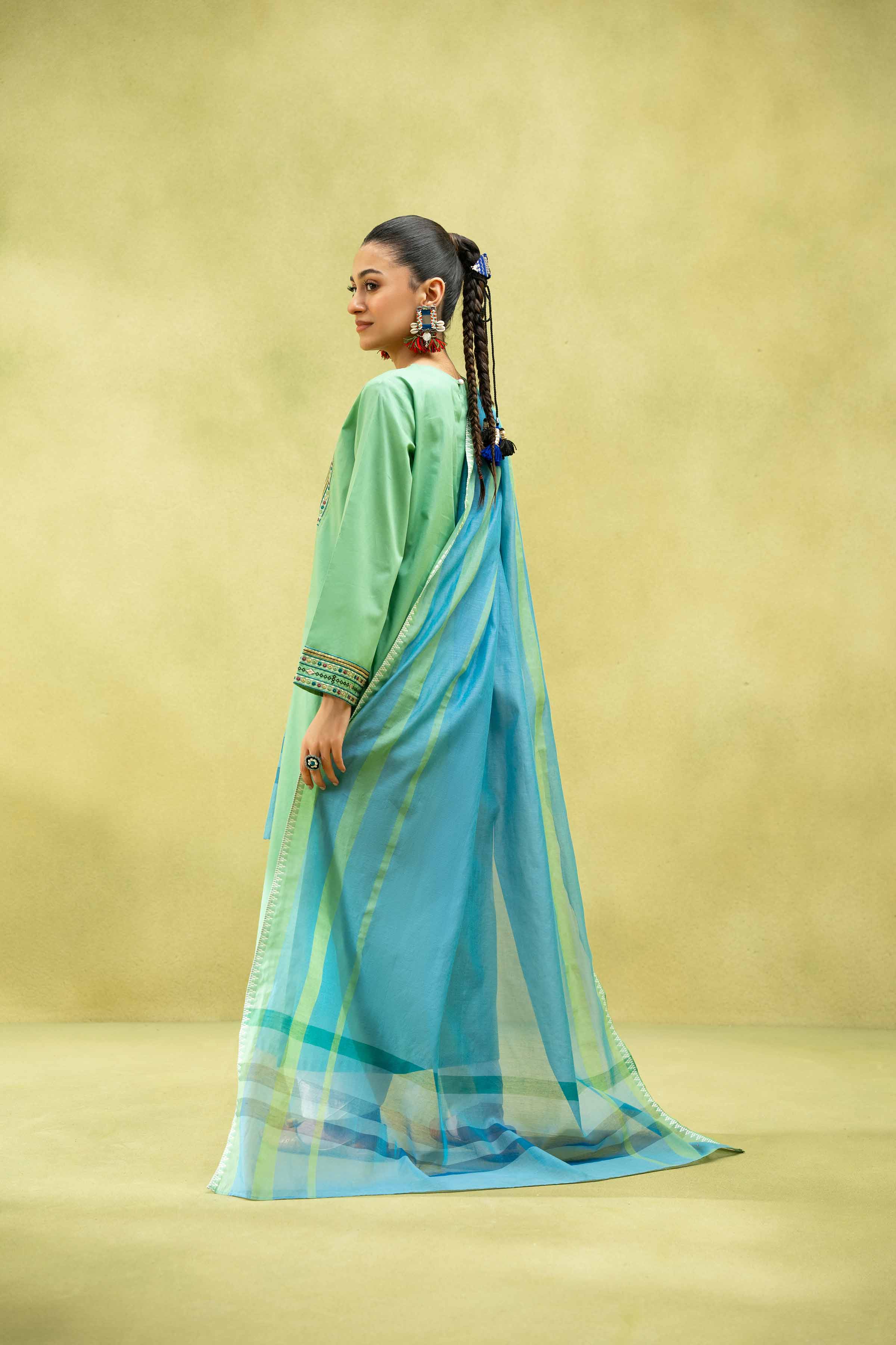 2 Piece - Embroidered Suit - PS25-92 - Image 3