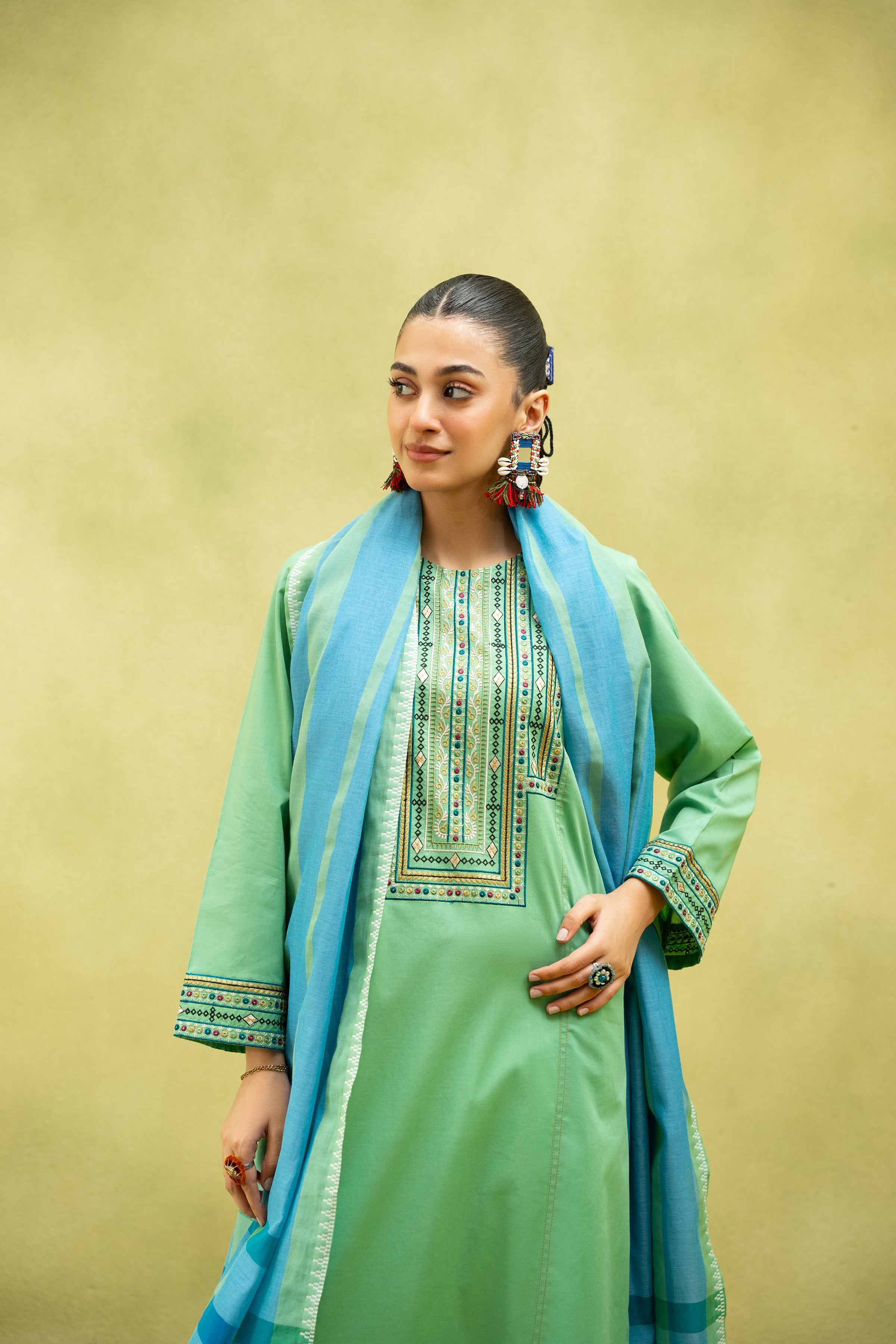 2 Piece - Embroidered Suit - PS25-92 - Image 4