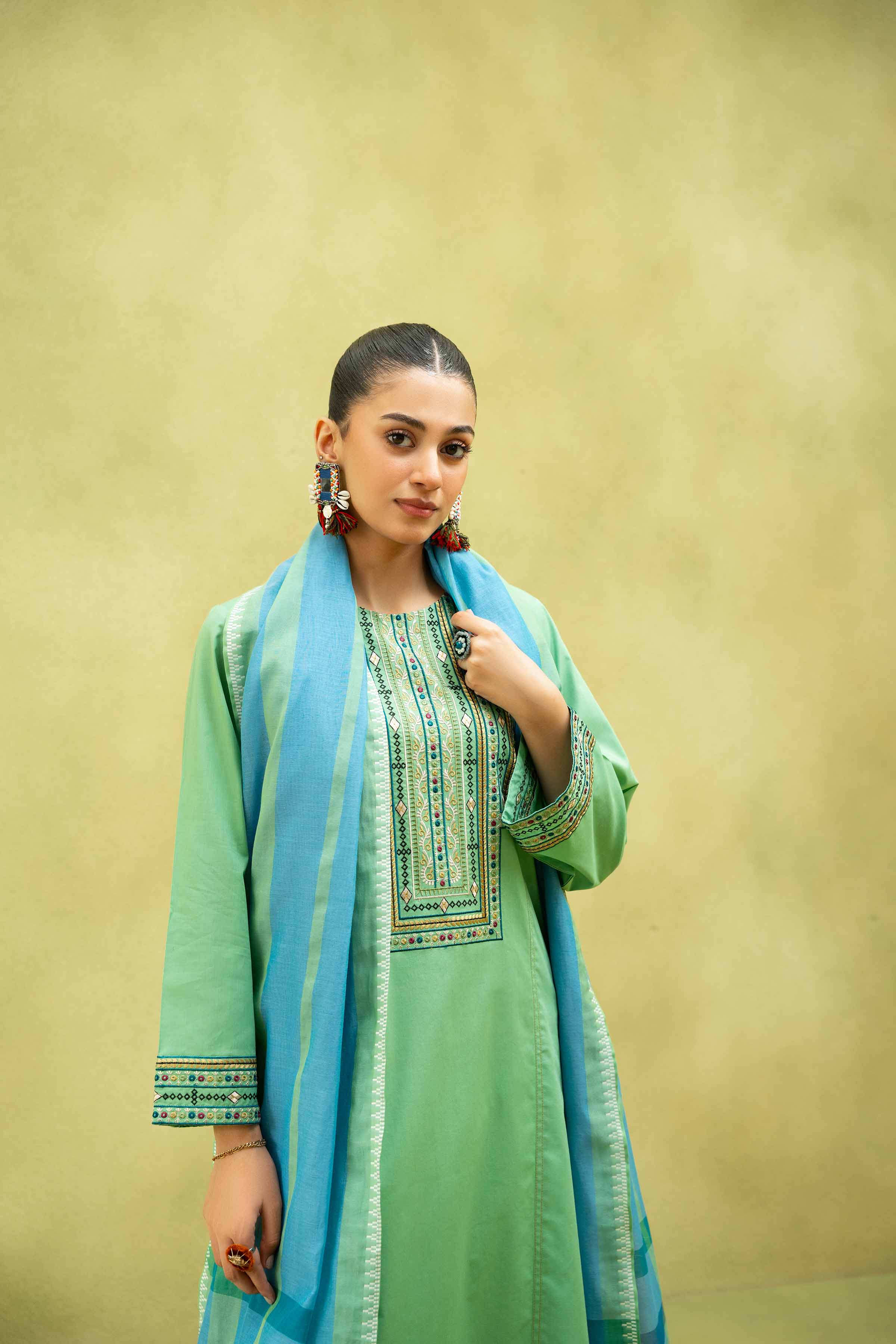 2 Piece - Embroidered Suit - PS25-92 - Image 5