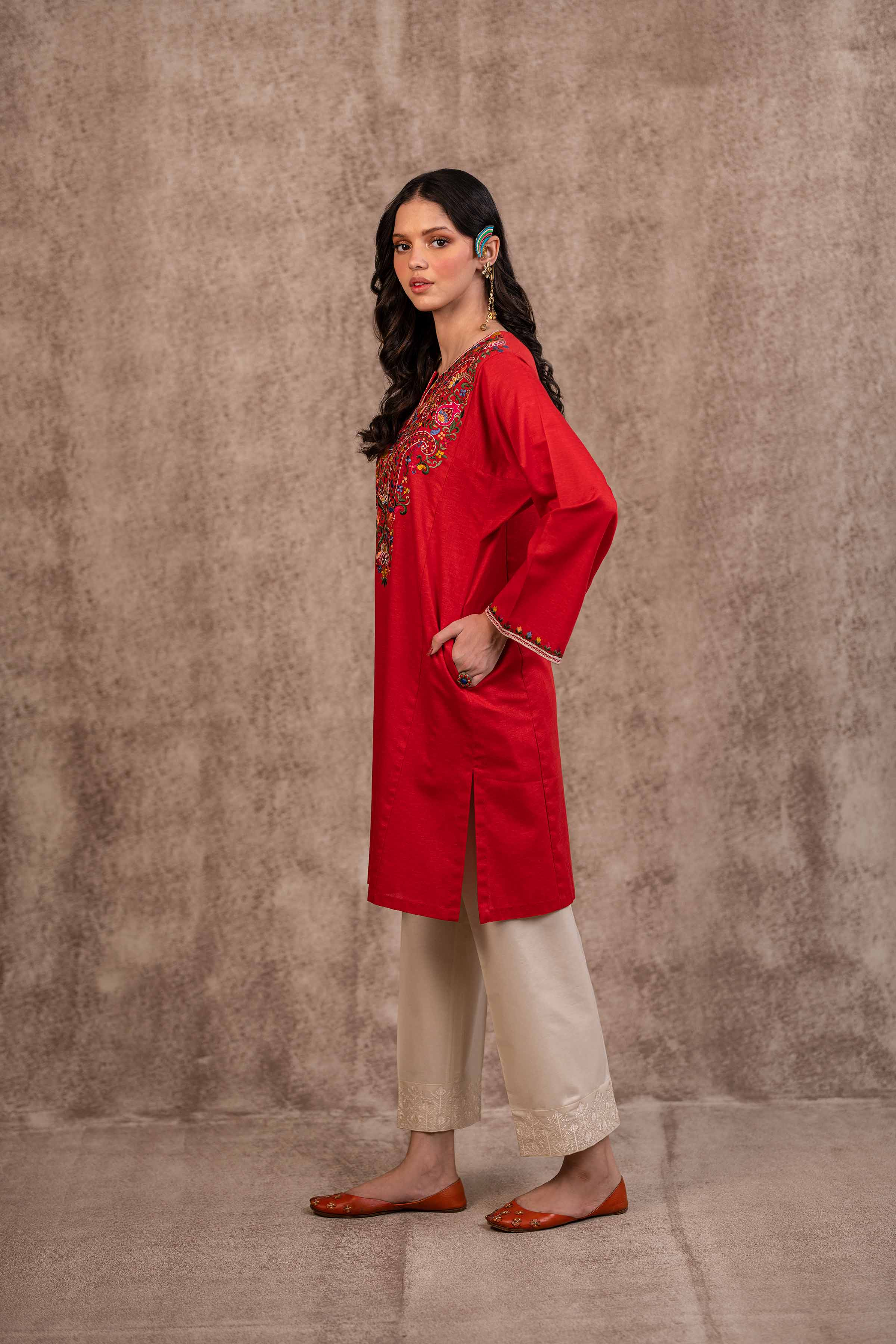 Embroidered Kurta - PW23-09 - Image 3