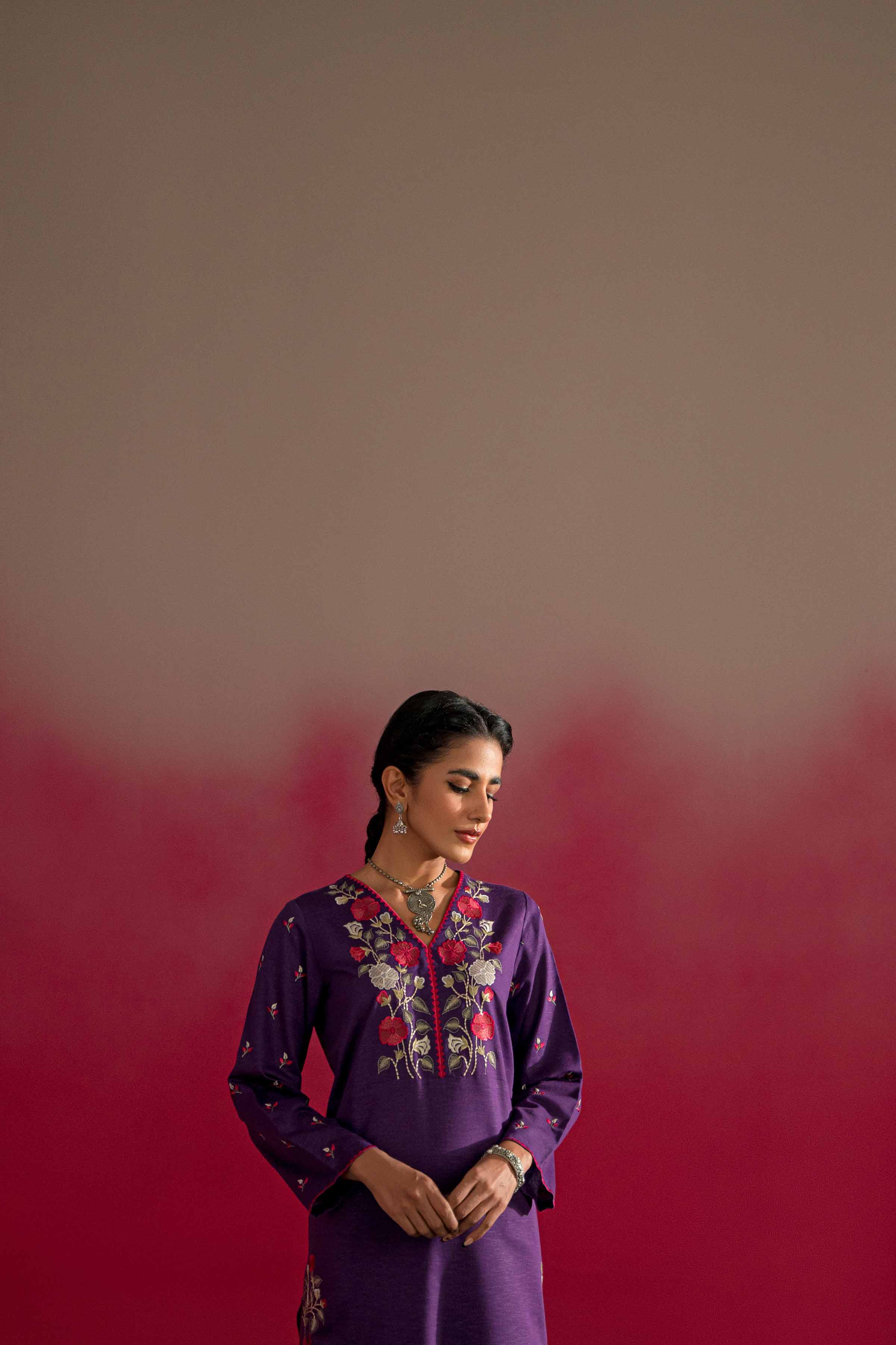 2 Piece - Embroidered Suit - PW23-12 - Image 3