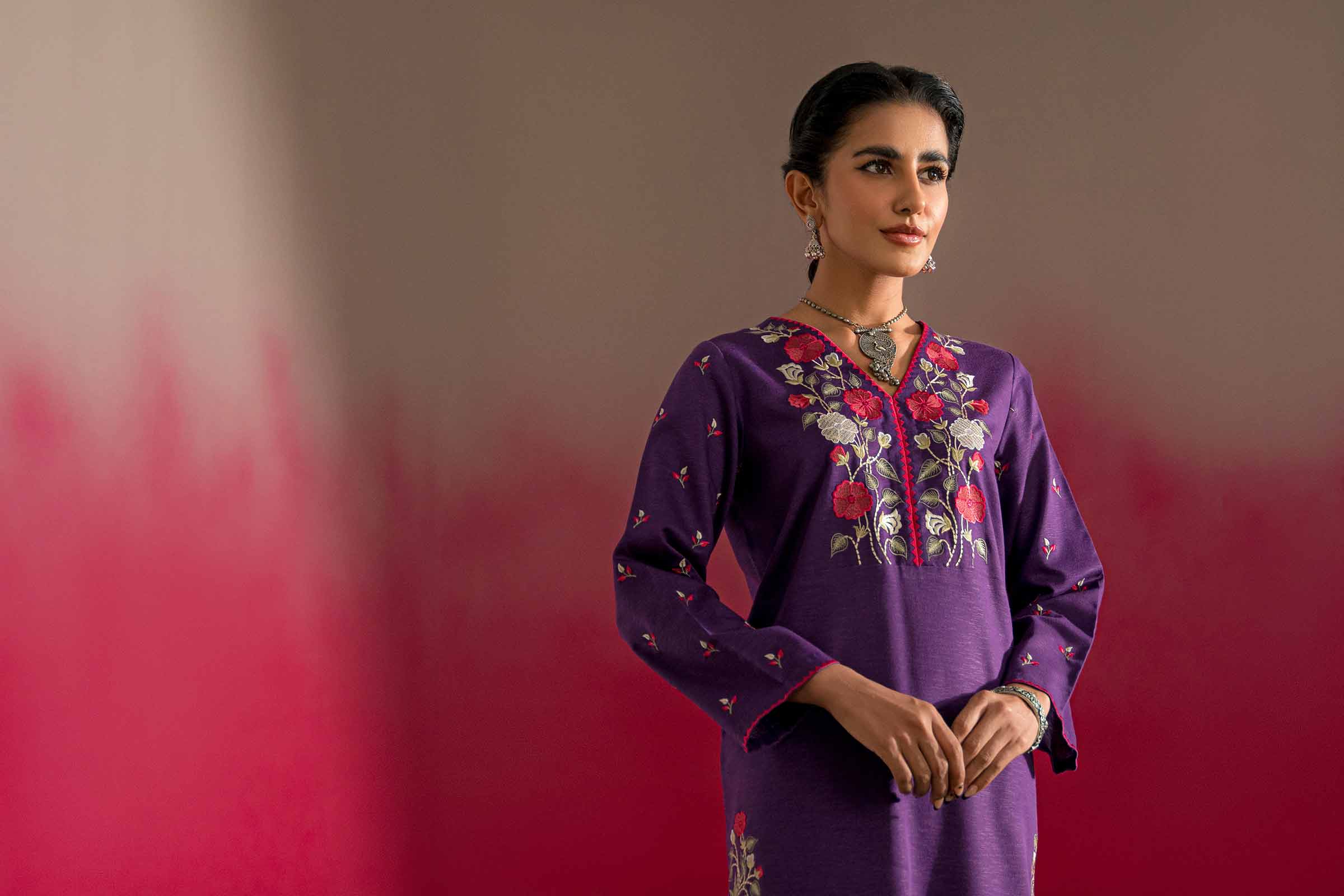 2 Piece - Embroidered Suit - PW23-12 - Image 6