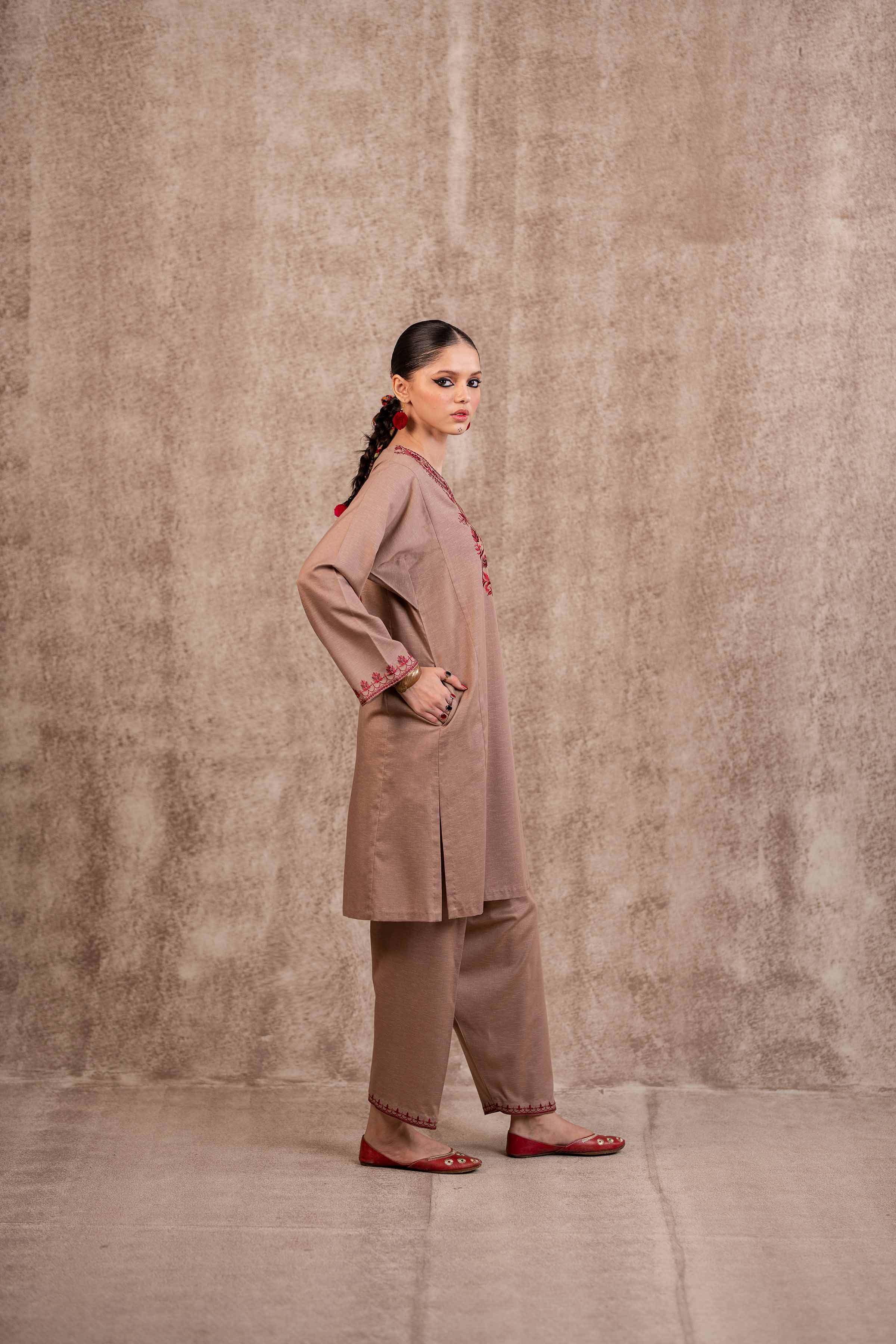 2 Piece - Embroidered Suit - PW23-21 - Image 3