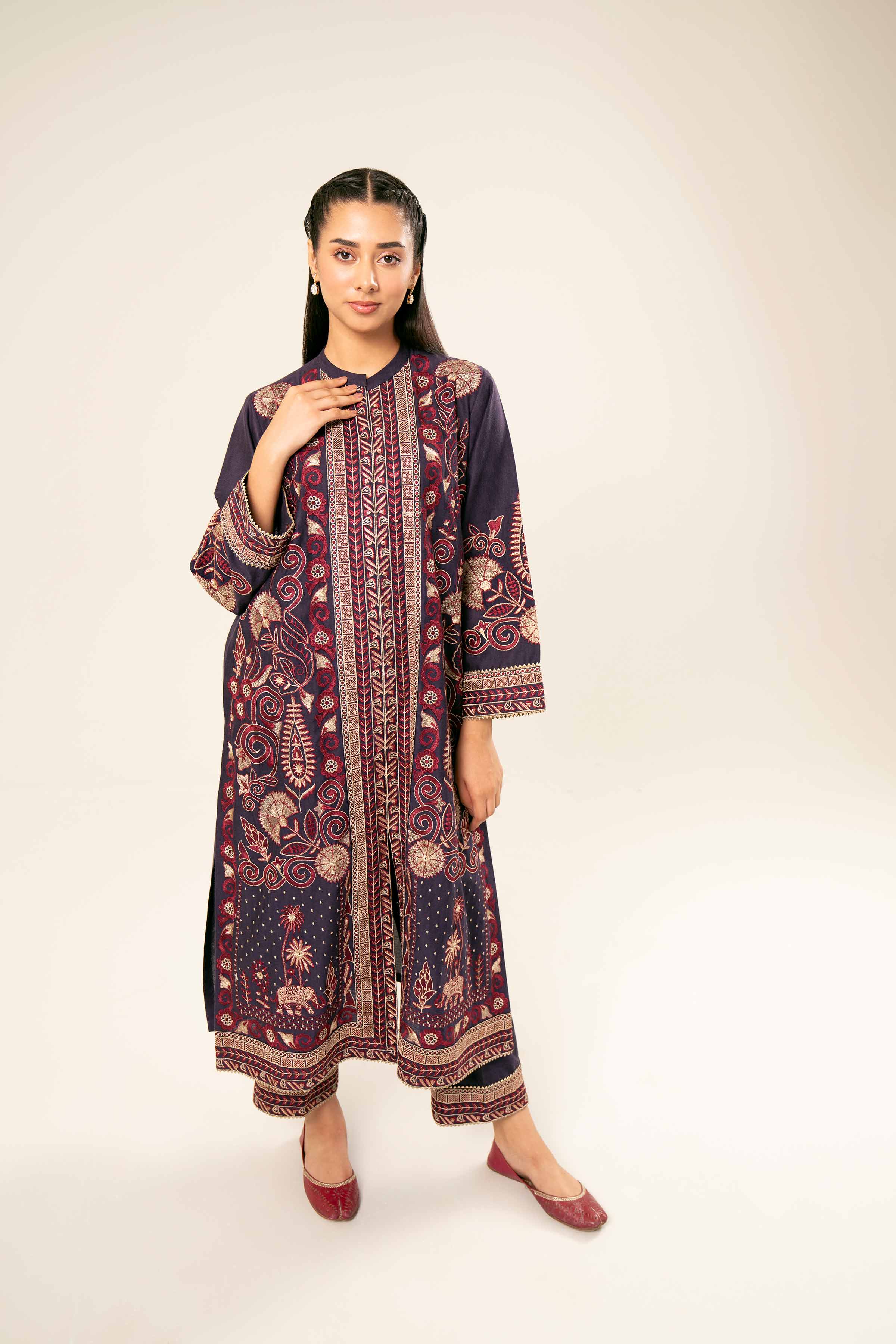 2 Piece - Embroidered Suit - PW24-103 - Image 6